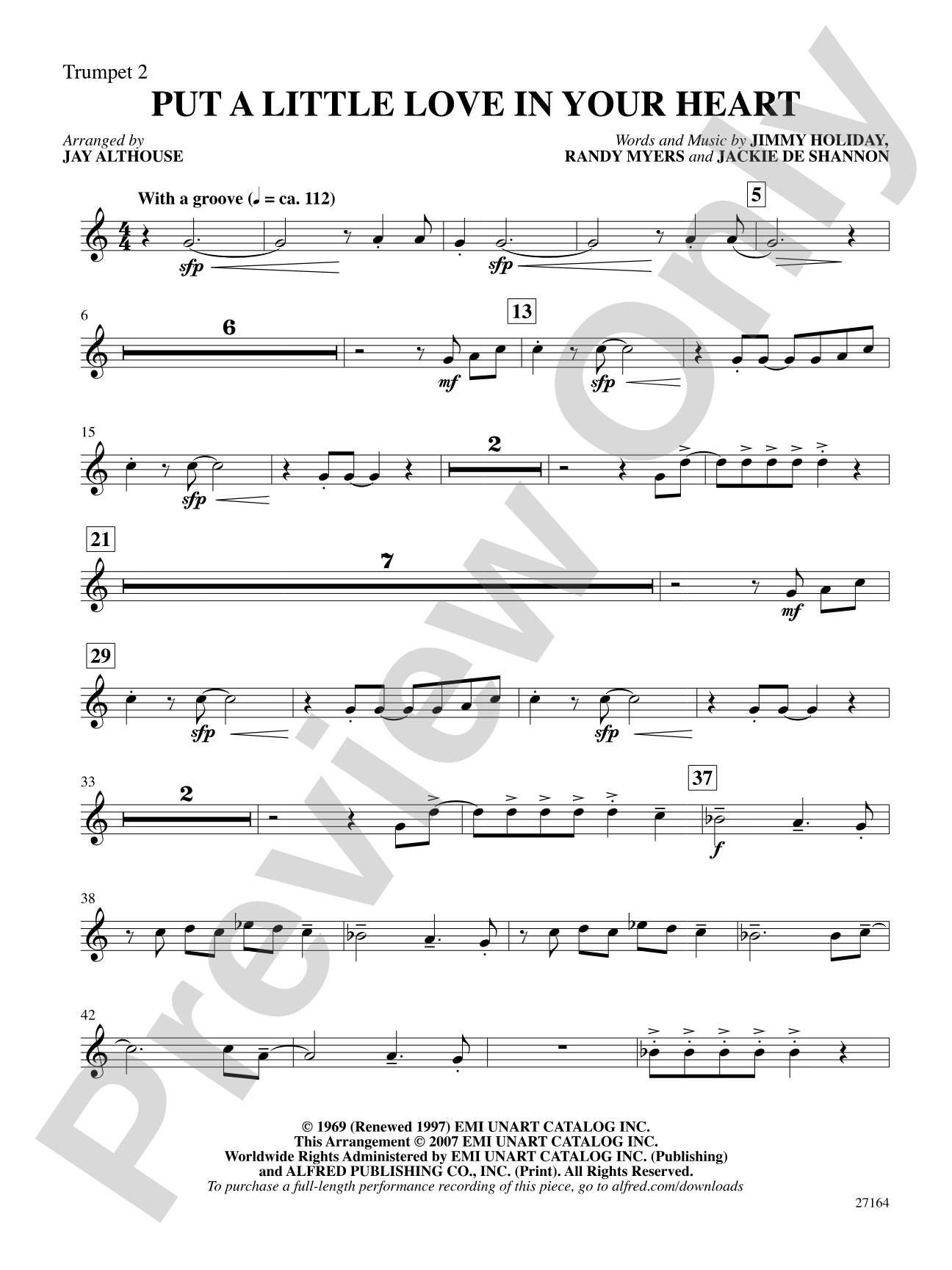 Put a Little Love in Your Heart: 2nd B-flat Trumpet: Choral SoundPax