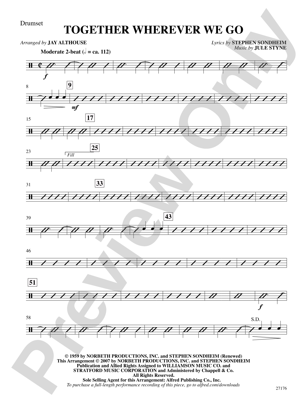 Together Wherever We Go (from Gypsy): Drums: Choral SoundPax