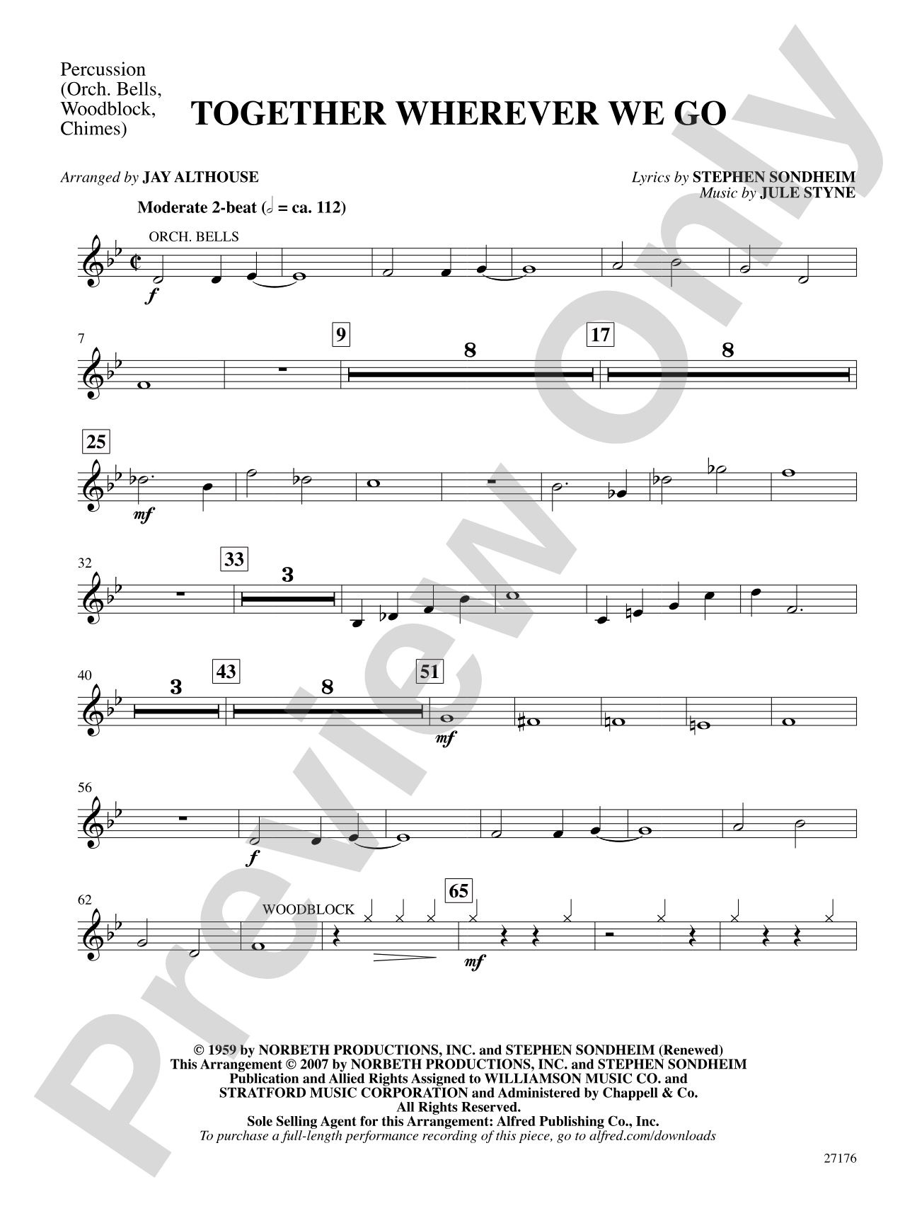 Together Wherever We Go (from Gypsy): 1st Percussion: Choral SoundPax