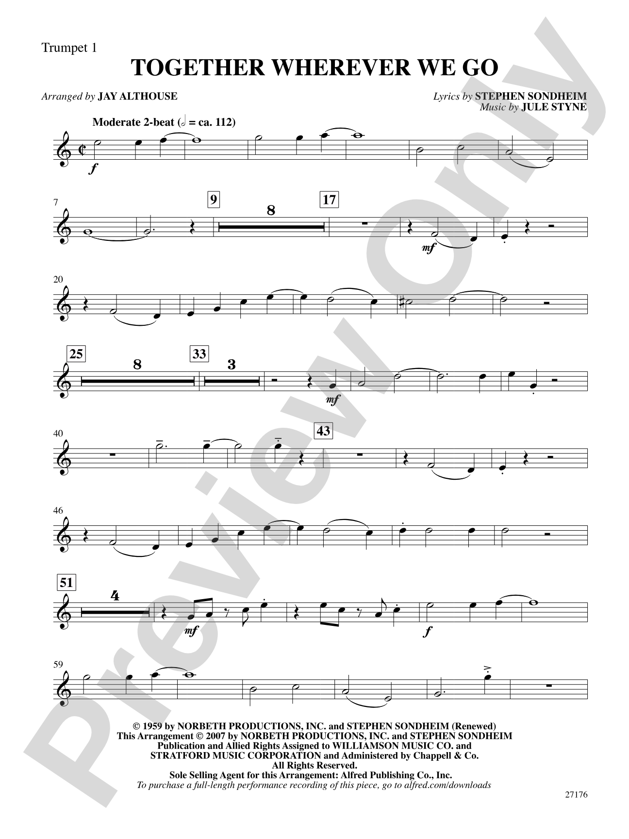 Together Wherever We Go (from Gypsy): 1st B-flat Trumpet: Choral SoundPax