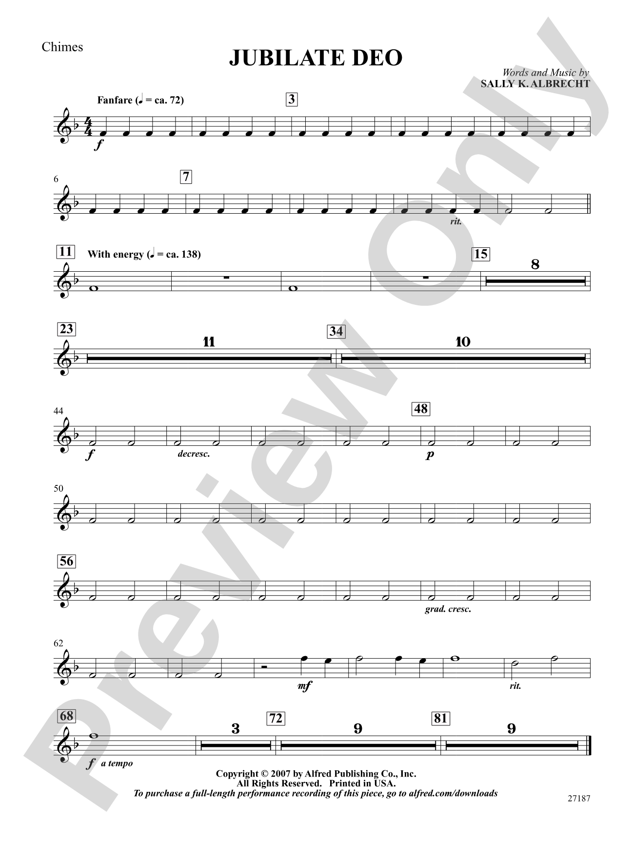 Jubilate Deo: Chimes: Choral SoundPax