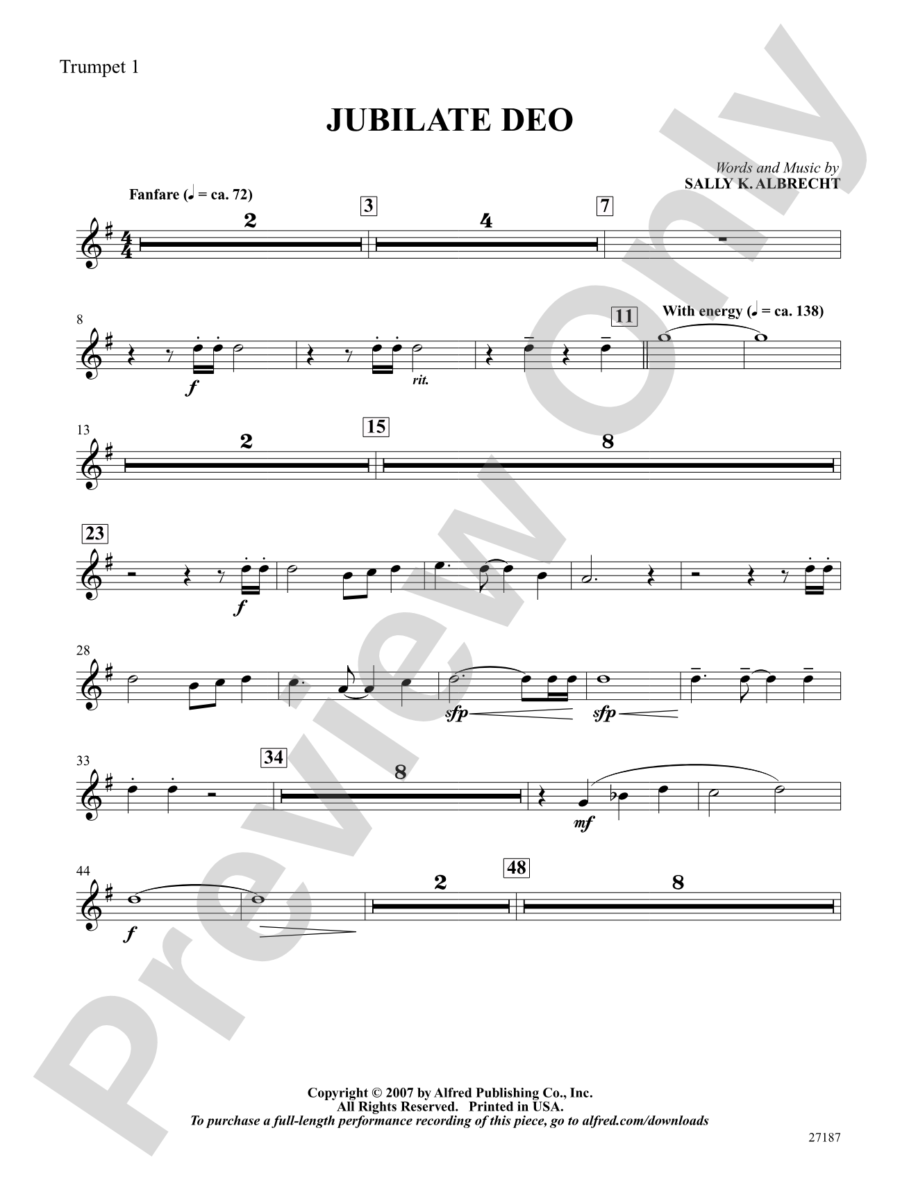 Jubilate Deo: 1st B-flat Trumpet: Choral SoundPax