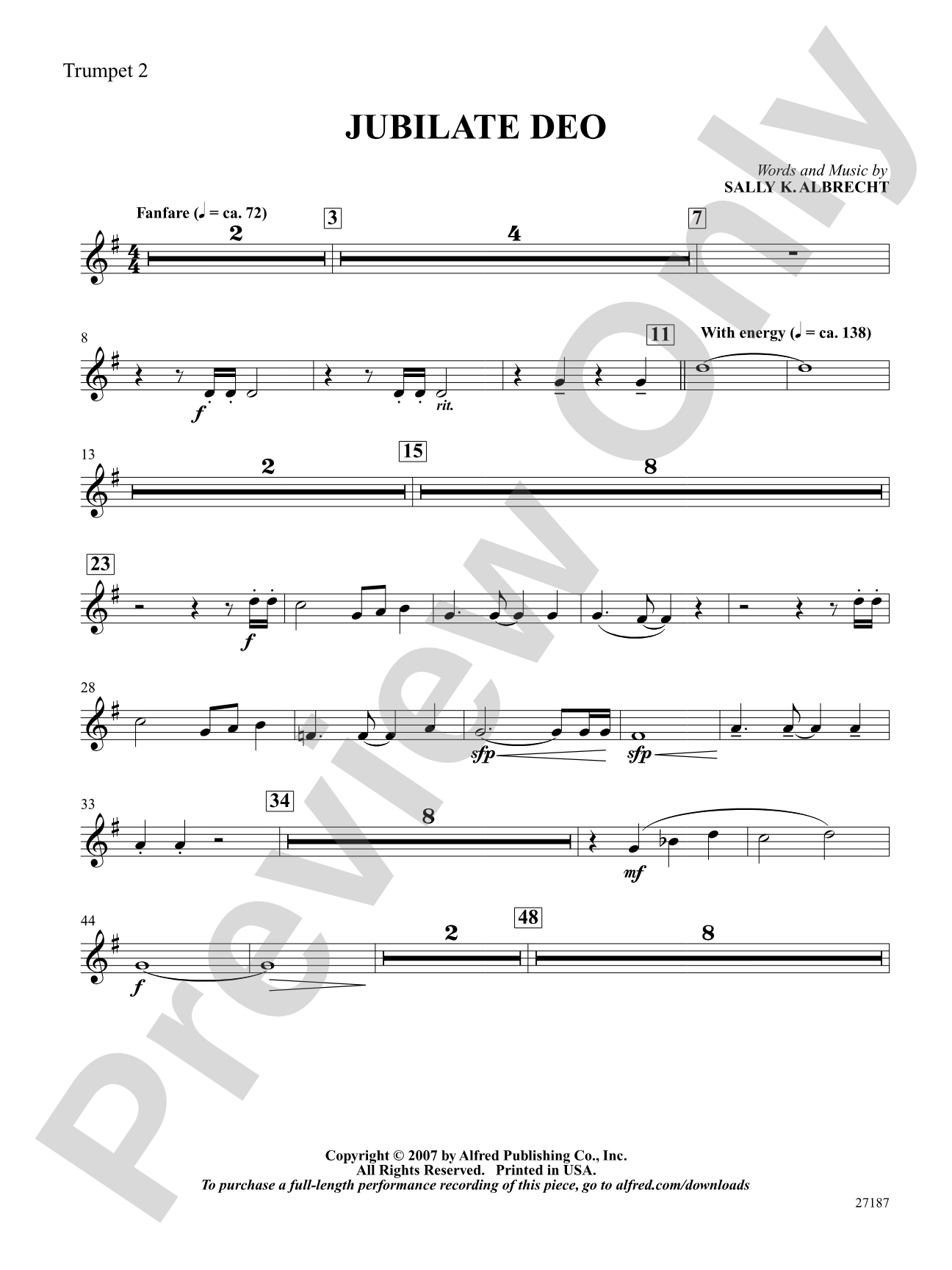 Jubilate Deo: 2nd B-flat Trumpet: Choral SoundPax
