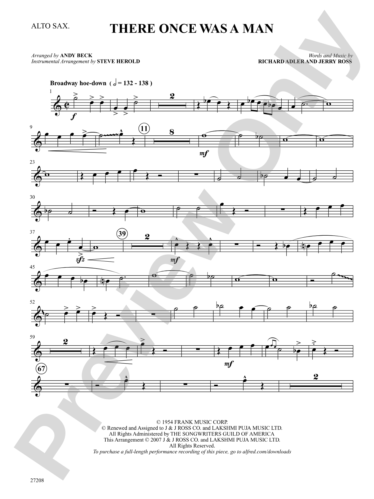There Once Was a Man (from The Pajama Game): E-flat Alto Saxophone: Choral SoundPax