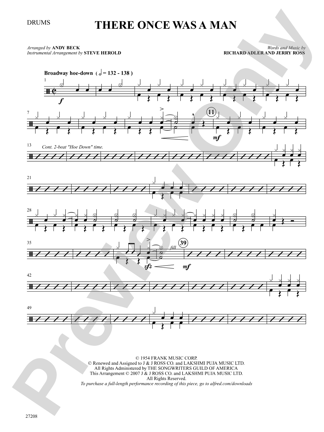 There Once Was a Man (from The Pajama Game): Drums: Choral SoundPax