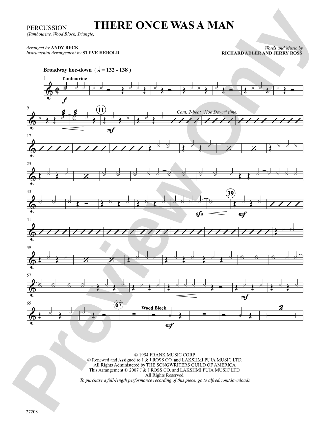 There Once Was a Man (from The Pajama Game): 1st Percussion: Choral SoundPax