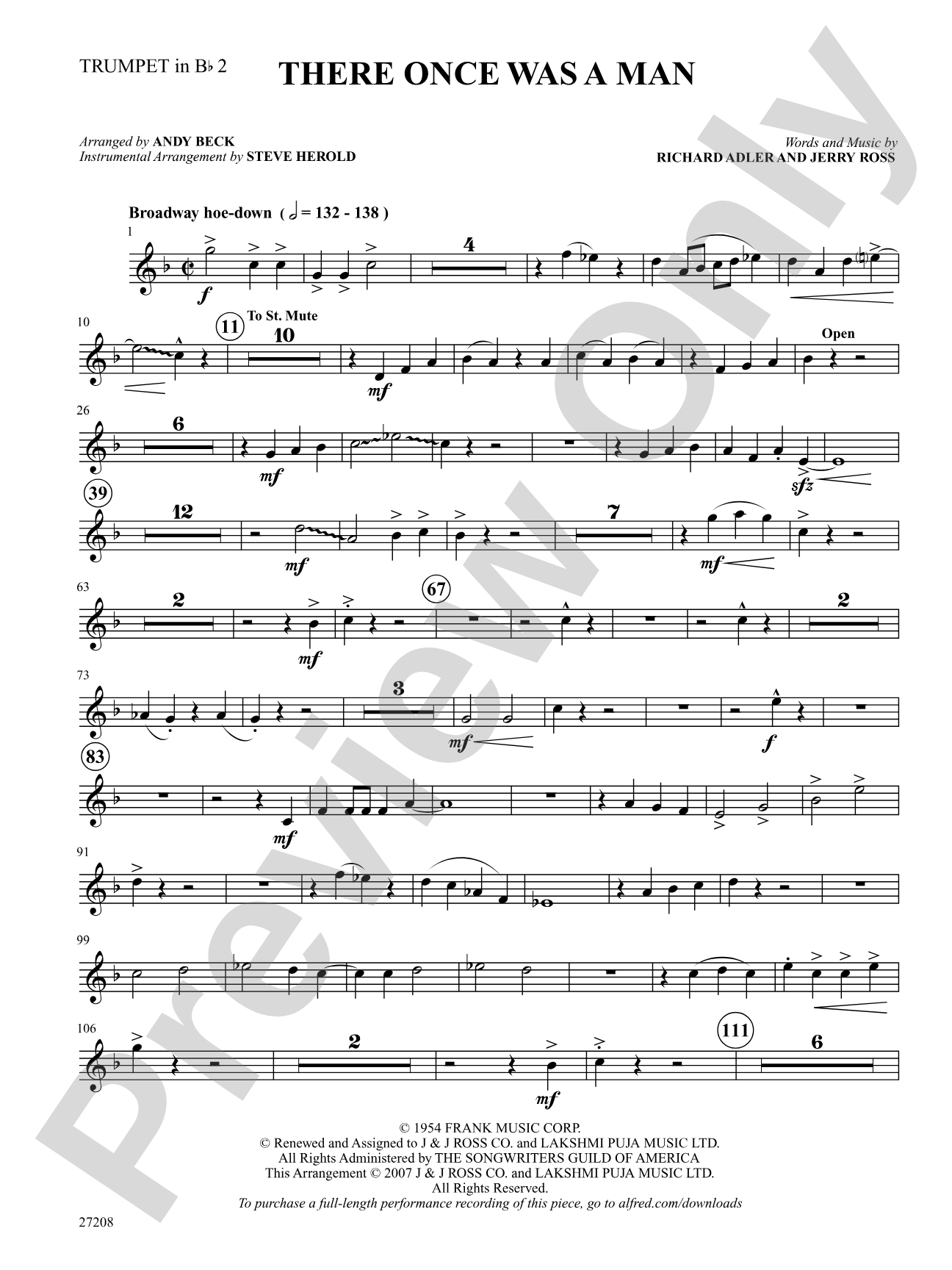 There Once Was a Man (from The Pajama Game): 2nd B-flat Trumpet: Choral SoundPax