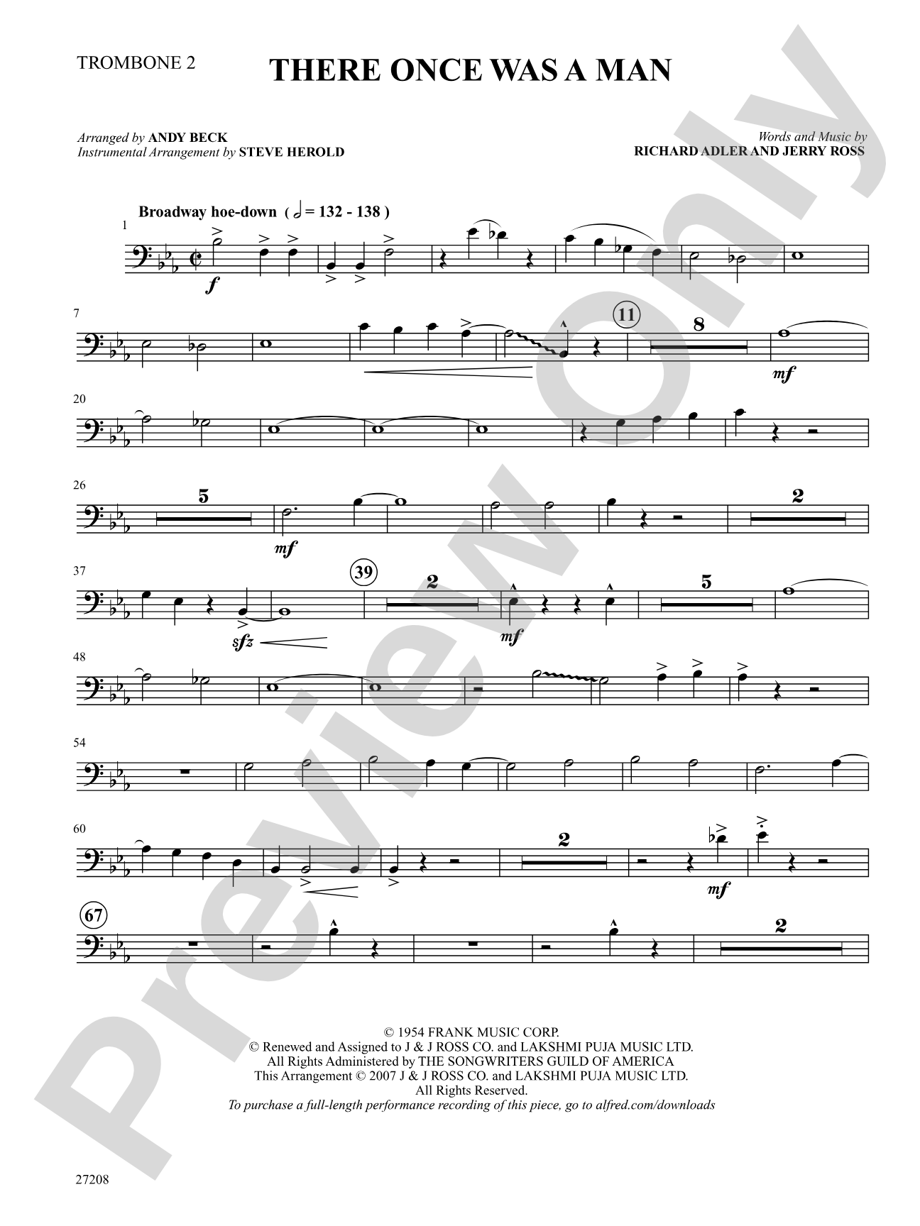 There Once Was a Man (from The Pajama Game): 2nd Trombone: Choral SoundPax