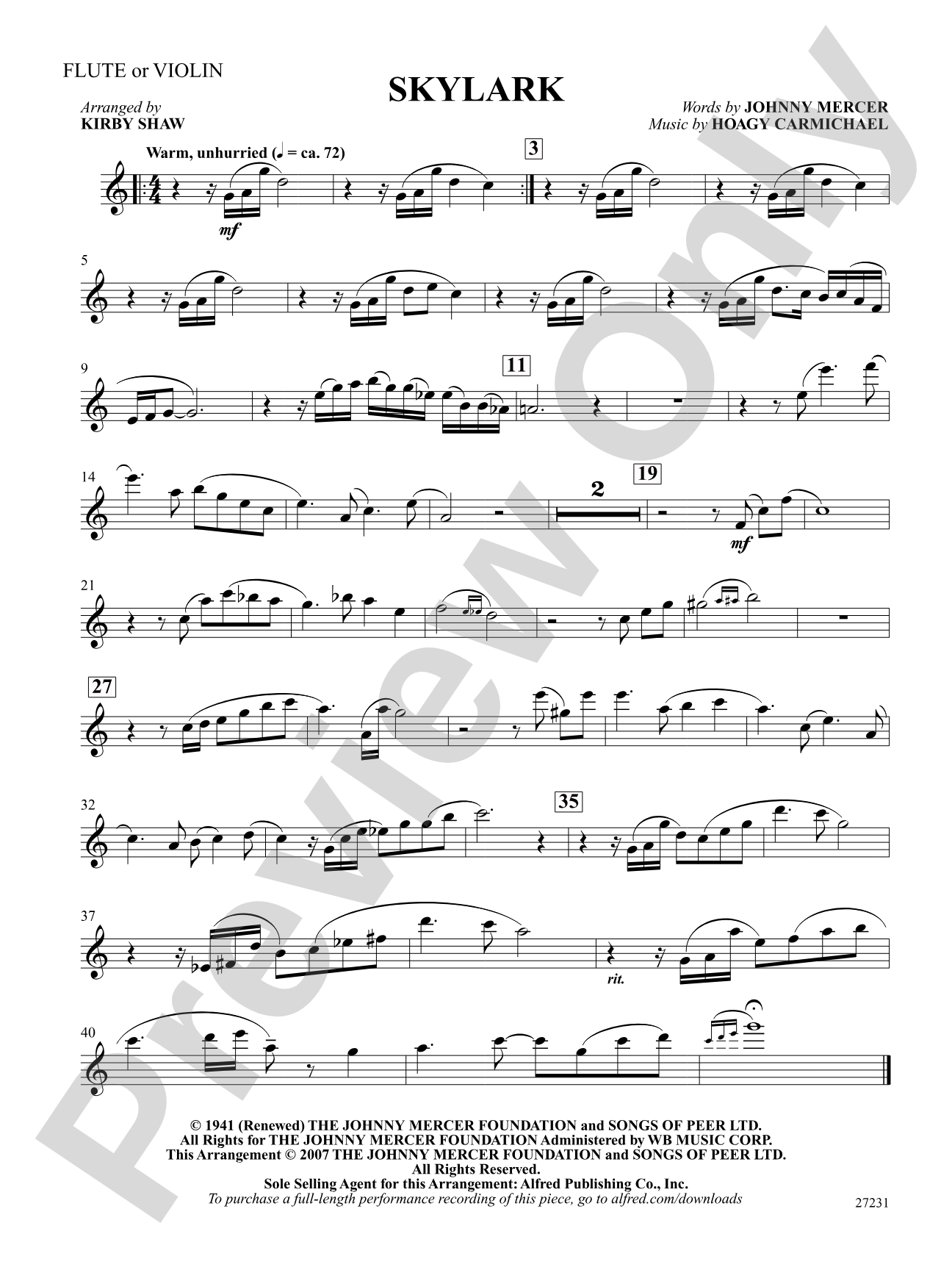 Skylark: Flute: Choral SoundPax