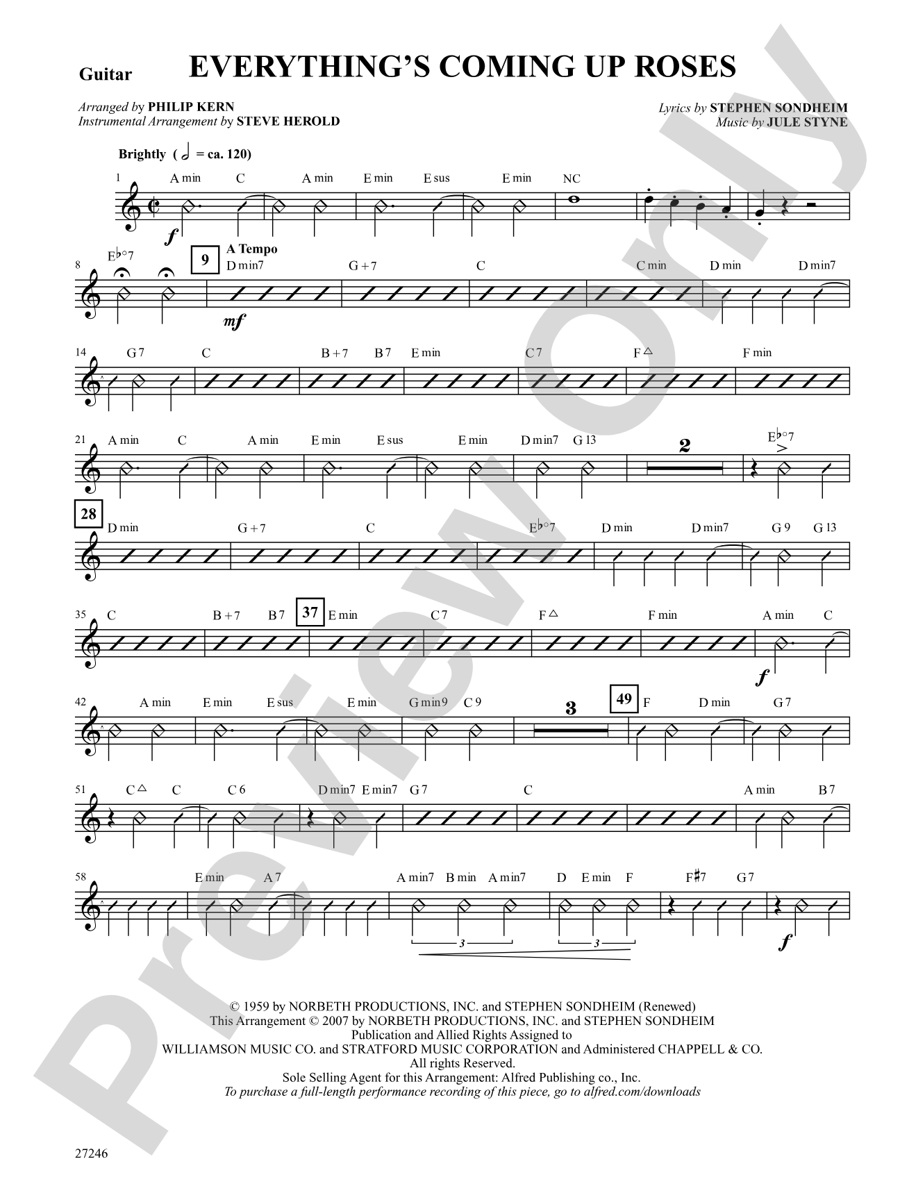 Everything's Coming Up Roses (from Gypsy): Guitar: Choral SoundPax