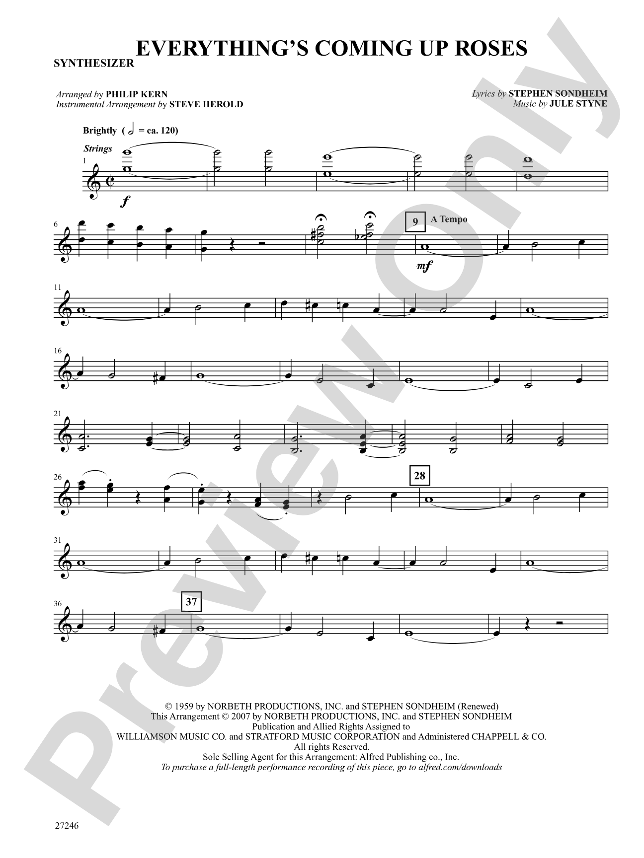 Everything's Coming Up Roses (from Gypsy): Synthesizer: Choral SoundPax