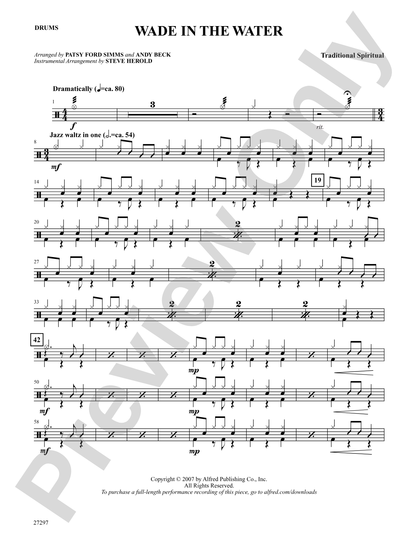Wade in the Water: Drums: Choral SoundPax