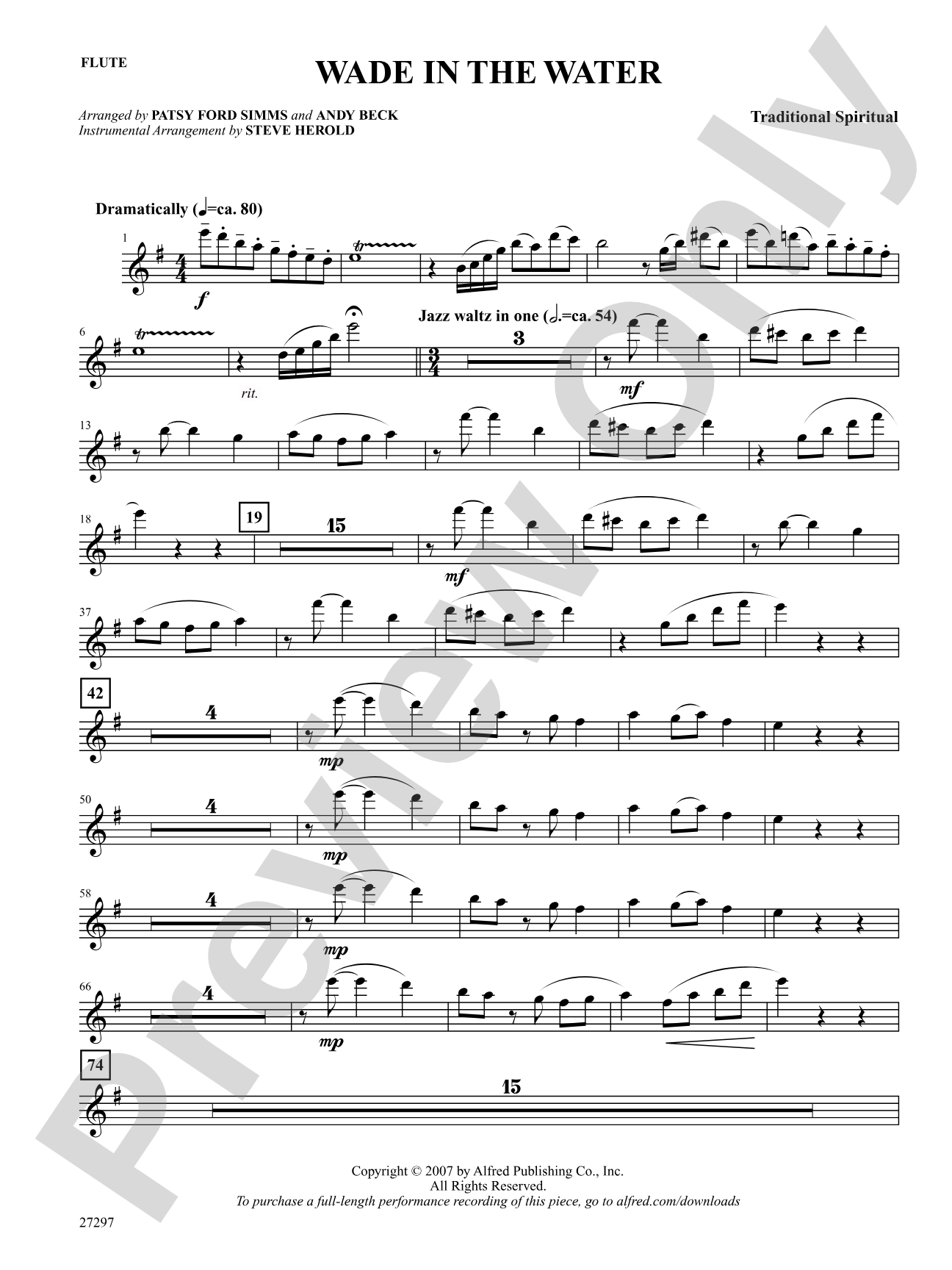 Wade in the Water: Flute: Choral SoundPax