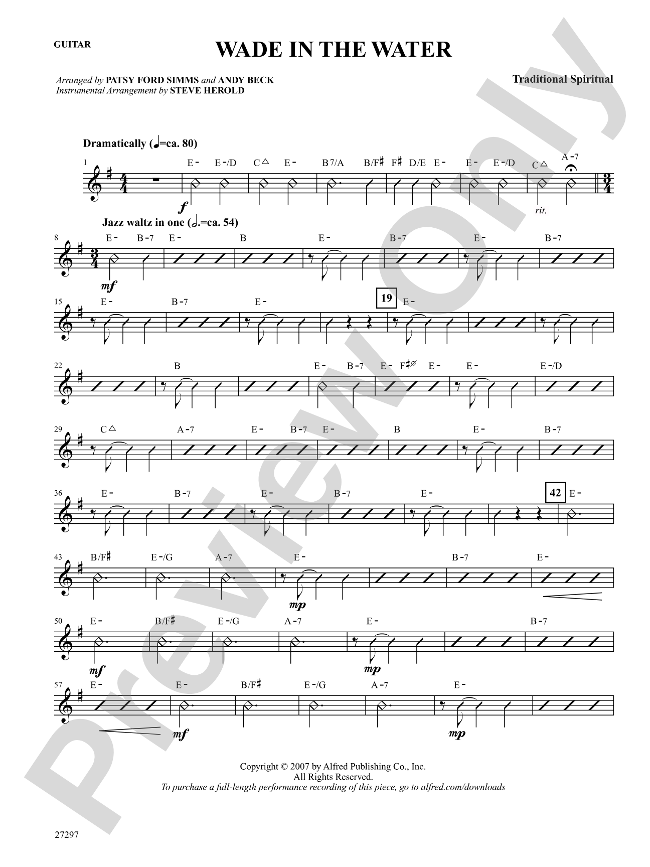 Wade in the Water: Guitar: Choral SoundPax