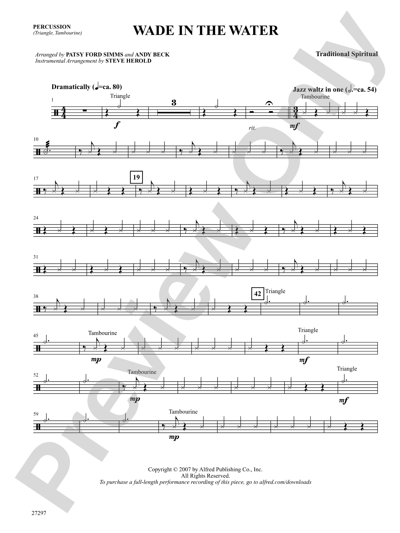 Wade in the Water: 1st Percussion: Choral SoundPax