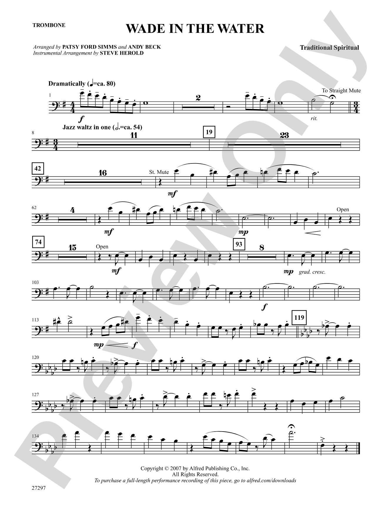 Wade in the Water: 1st Trombone: Choral SoundPax