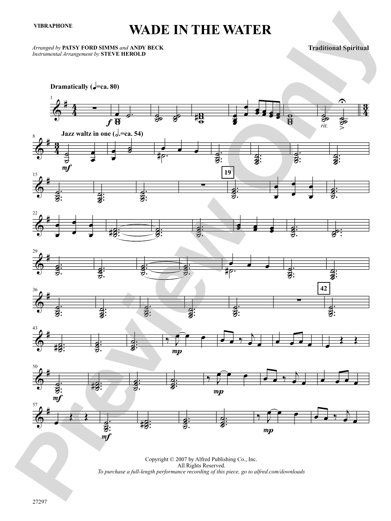 Wade in the Water: Vibraphone: Choral SoundPax