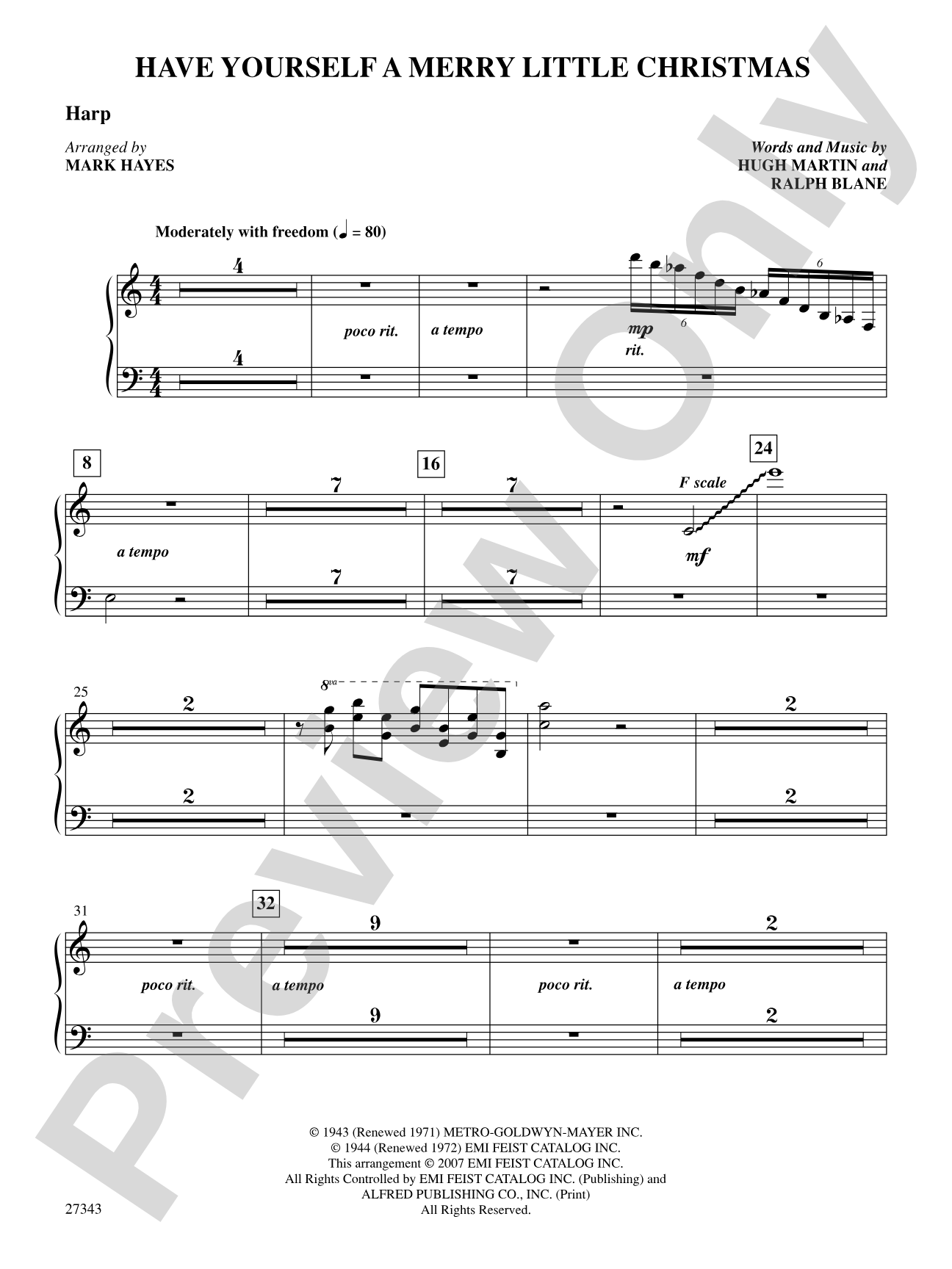 Have Yourself a Merry Little Christmas: Harp: Choral SoundPax