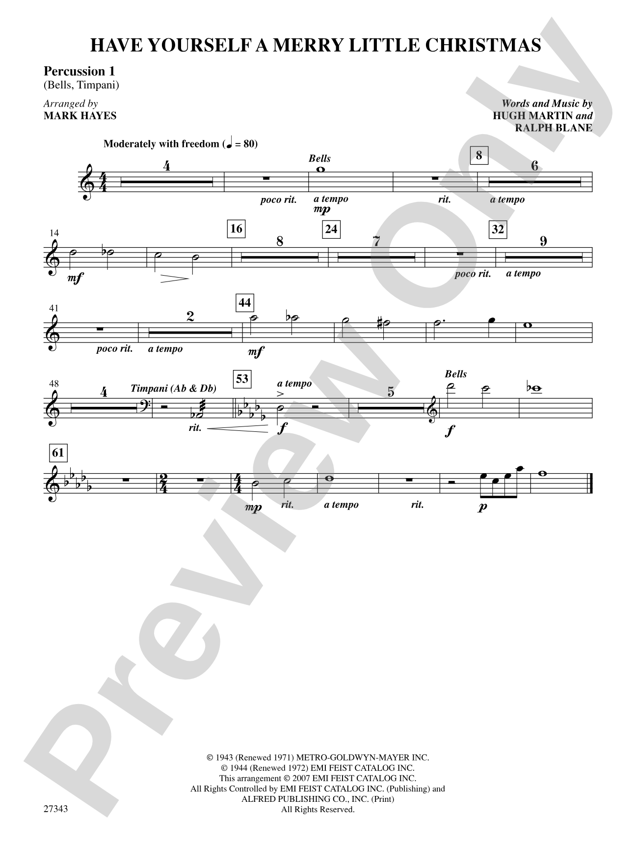 Have Yourself a Merry Little Christmas: 1st Percussion: Choral SoundPax