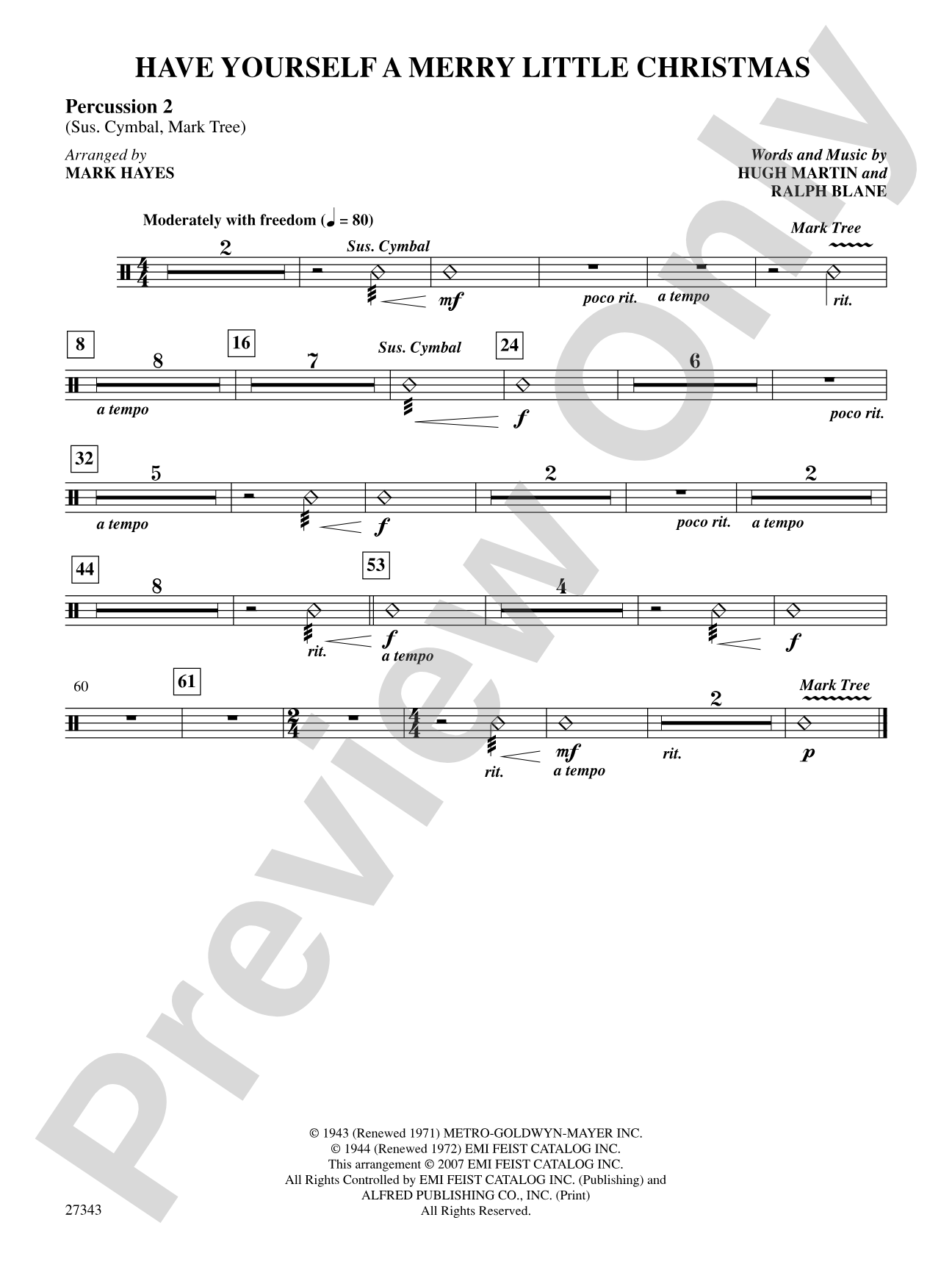 Have Yourself a Merry Little Christmas: 2nd Percussion: Choral SoundPax