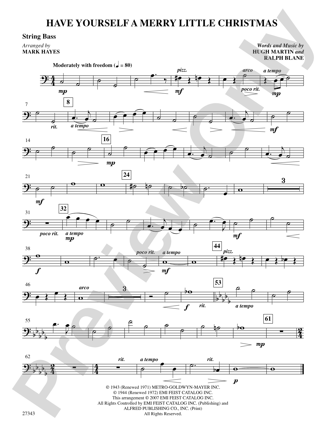 Have Yourself a Merry Little Christmas: String Bass: Choral SoundPax