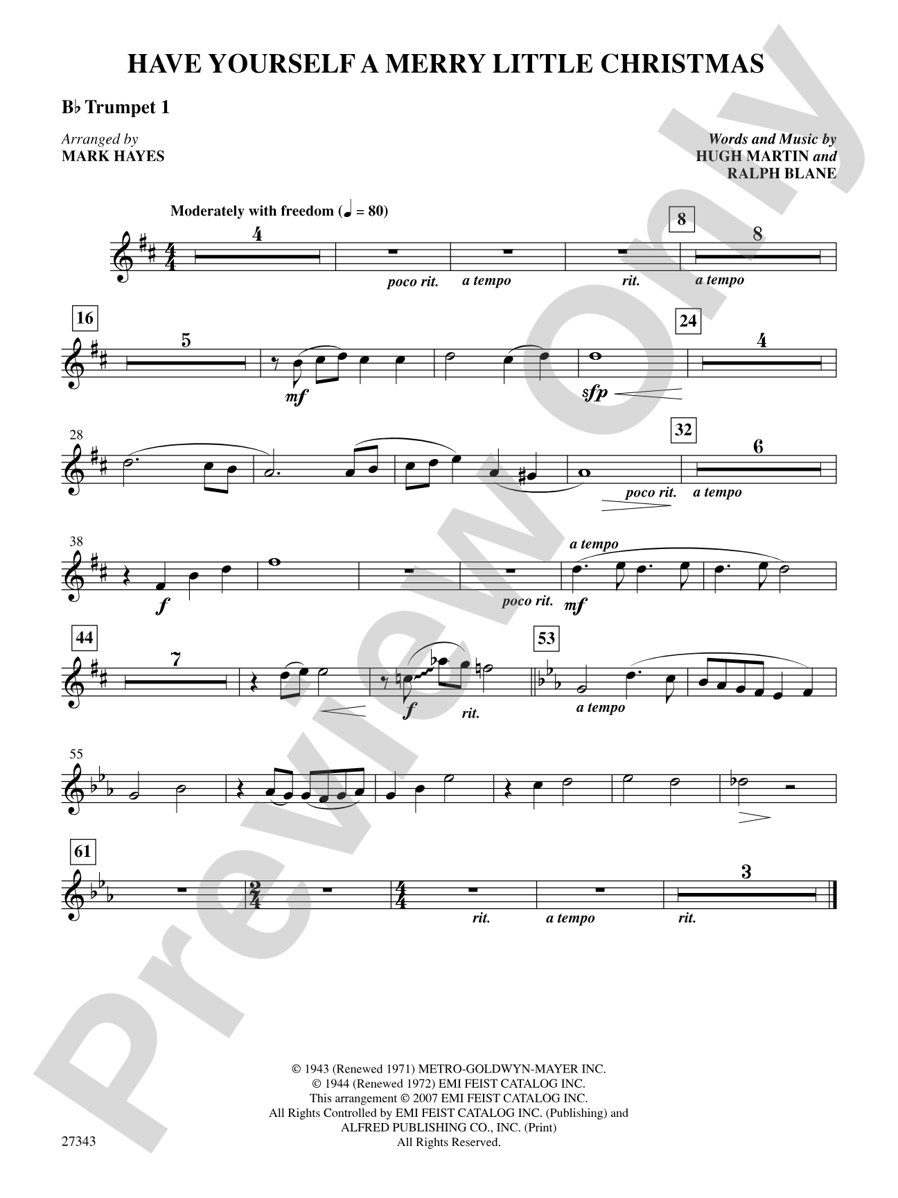 Have Yourself a Merry Little Christmas: 1st B-flat Trumpet: Choral SoundPax