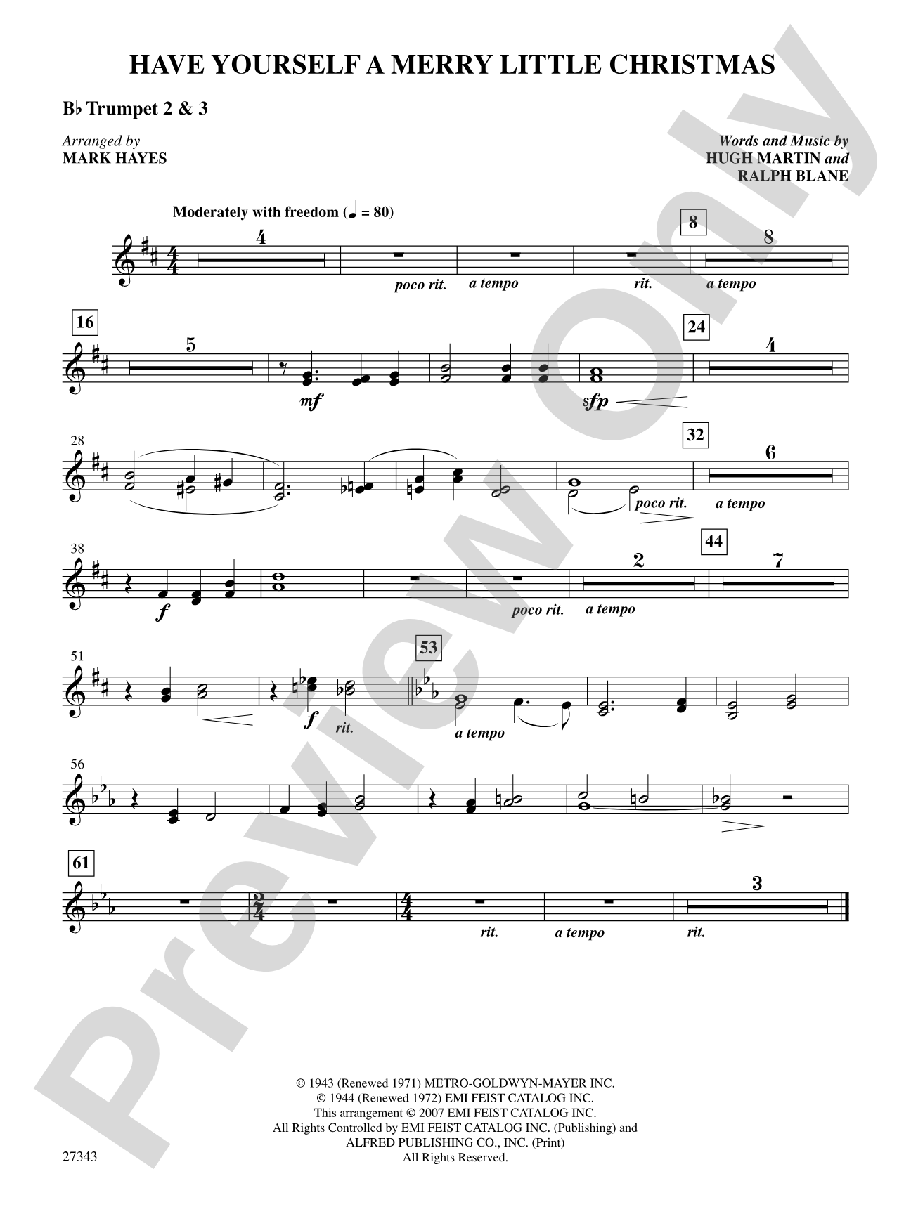 Have Yourself a Merry Little Christmas: 2nd & 3rd Trumpet: Choral SoundPax
