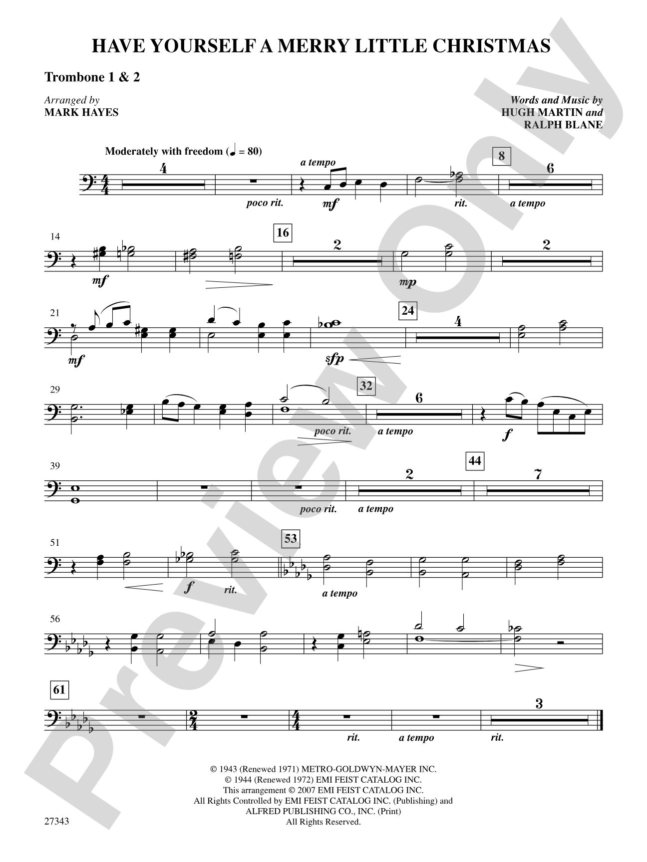 Have Yourself a Merry Little Christmas: 1st & 2nd Trombones: Choral SoundPax