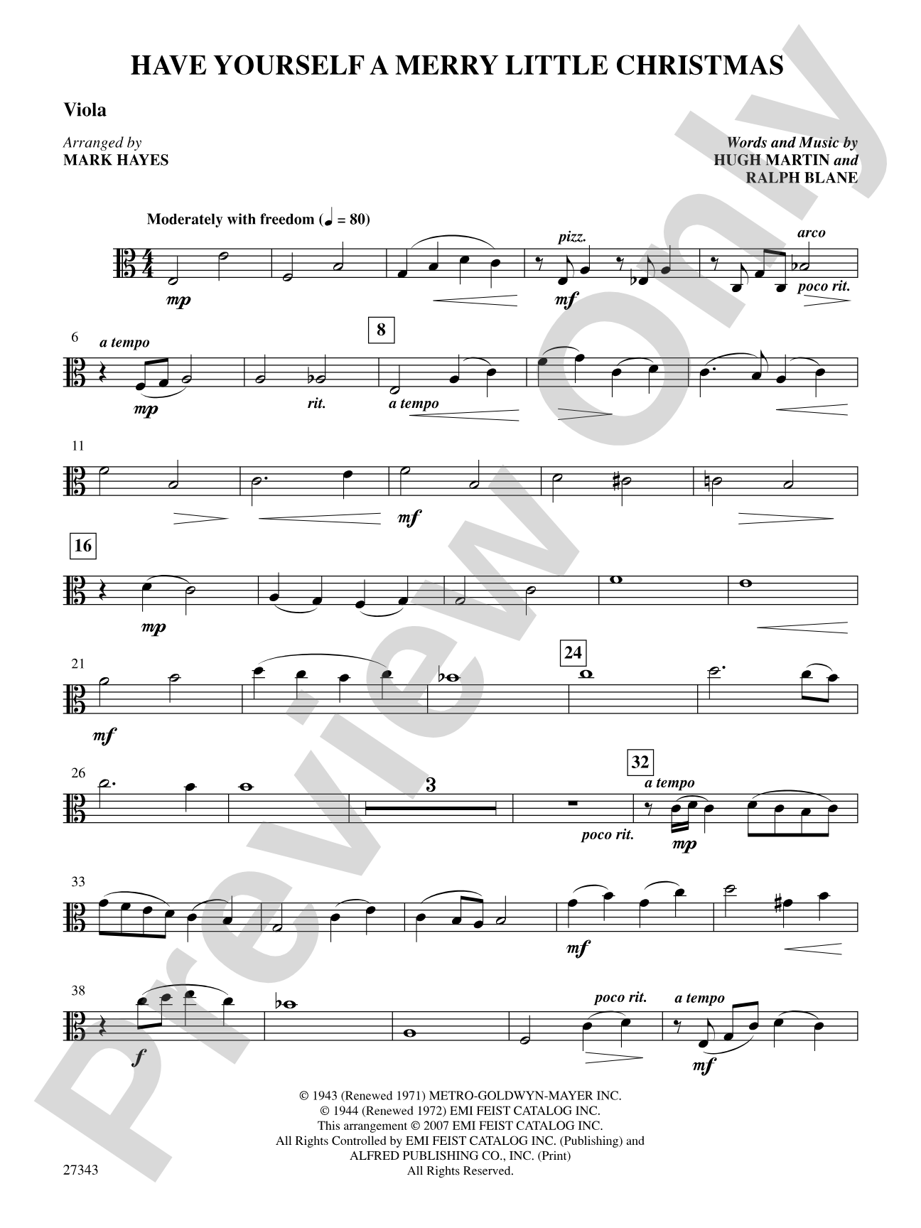 Have Yourself a Merry Little Christmas: Viola: Choral SoundPax