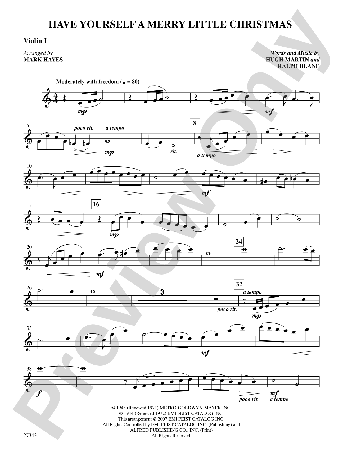Have Yourself a Merry Little Christmas: 1st Violin: Choral SoundPax