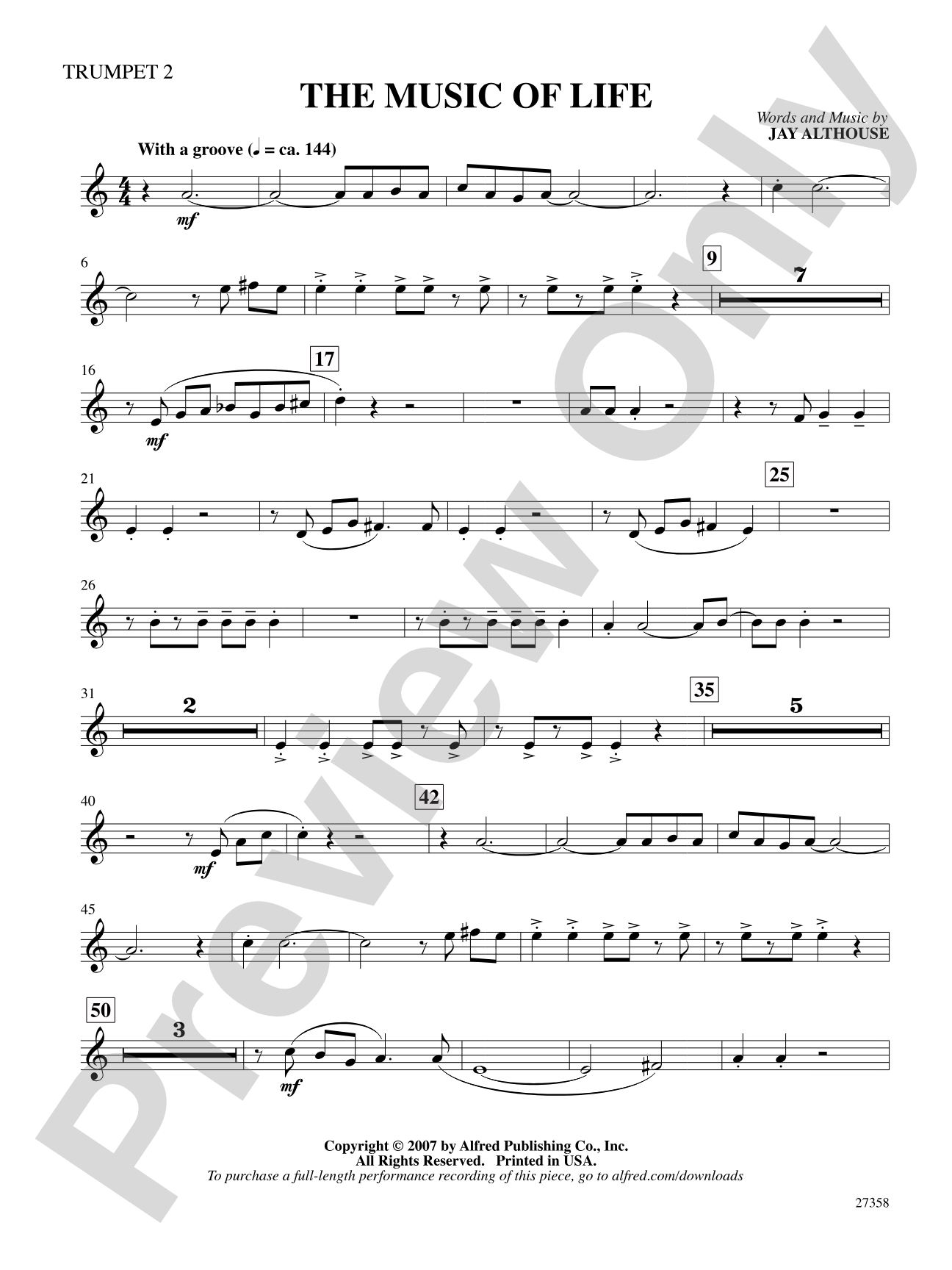 The Music of Life: 2nd B-flat Trumpet: Choral SoundPax