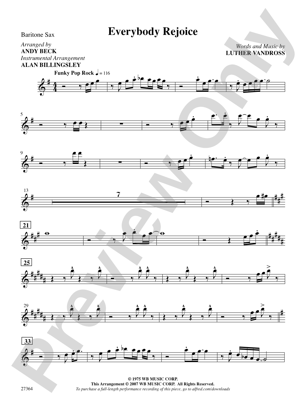Everybody Rejoice (from The Wiz): E-flat Baritone Saxophone: Choral SoundPax
