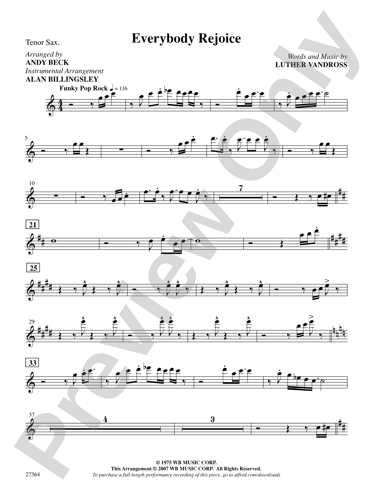 Everybody Rejoice (from The Wiz): B-flat Tenor Saxophone: Choral SoundPax