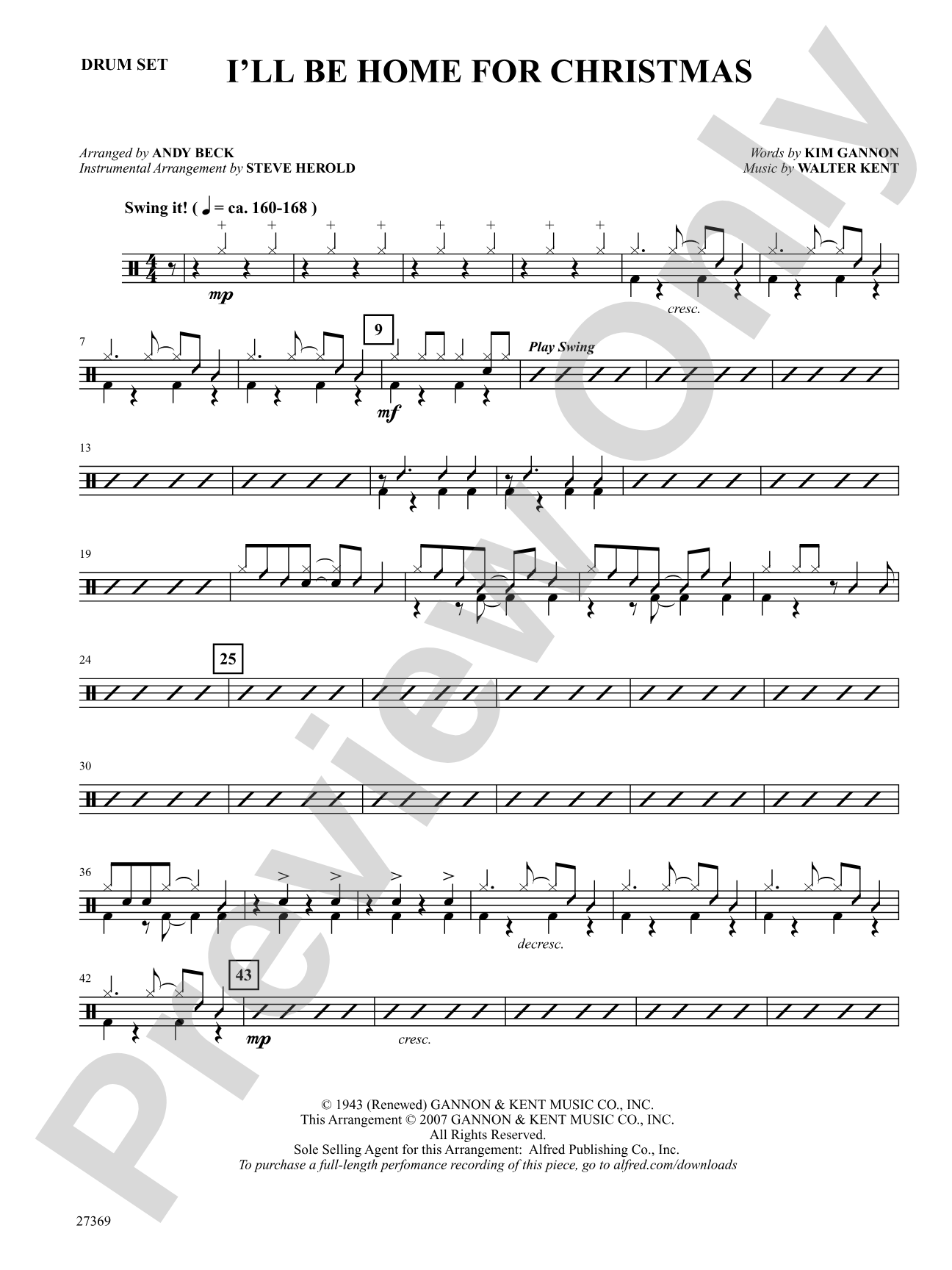 I'll Be Home for Christmas: Drums: Choral SoundPax