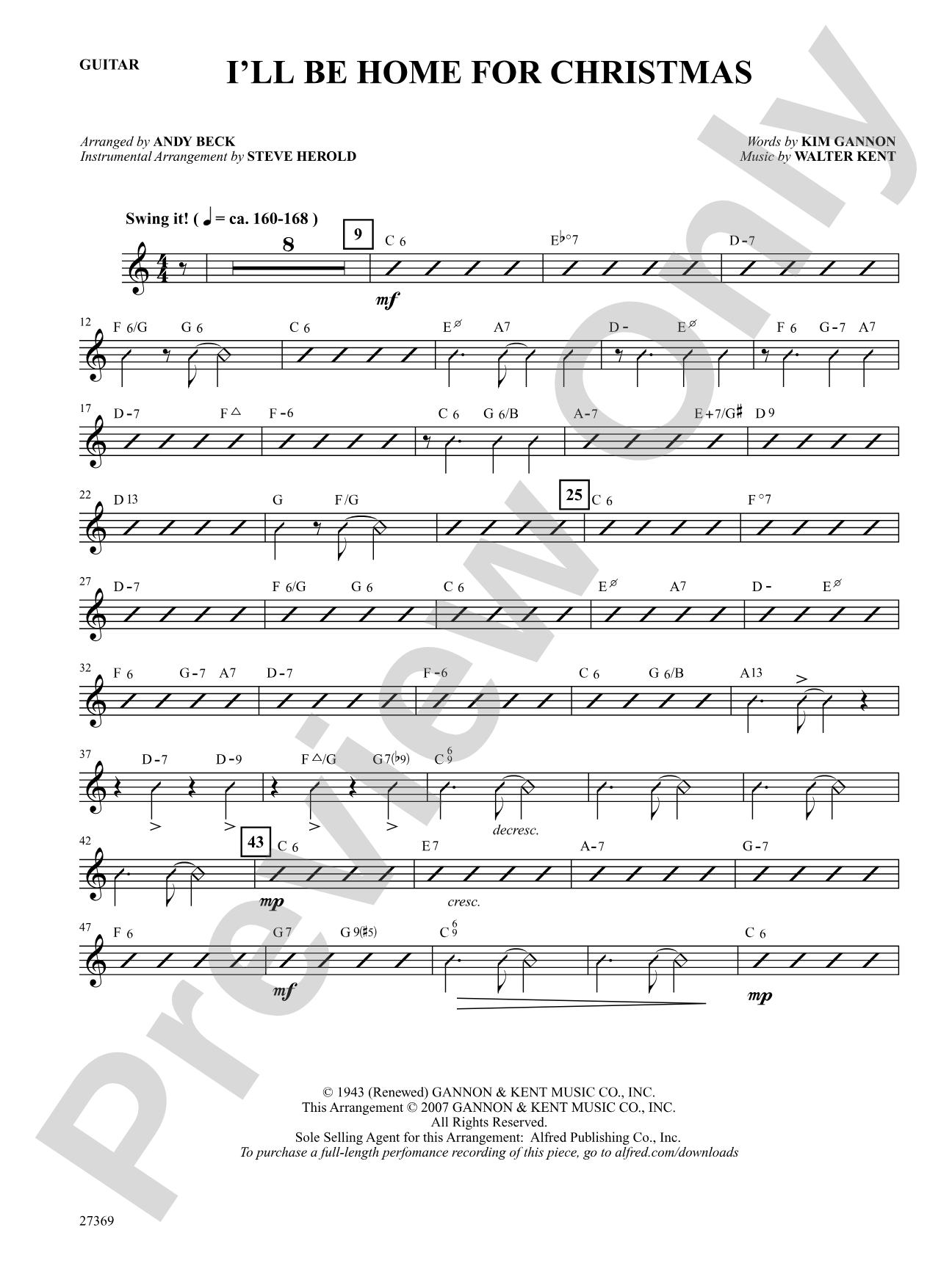 I'll Be Home for Christmas: Guitar: Choral SoundPax