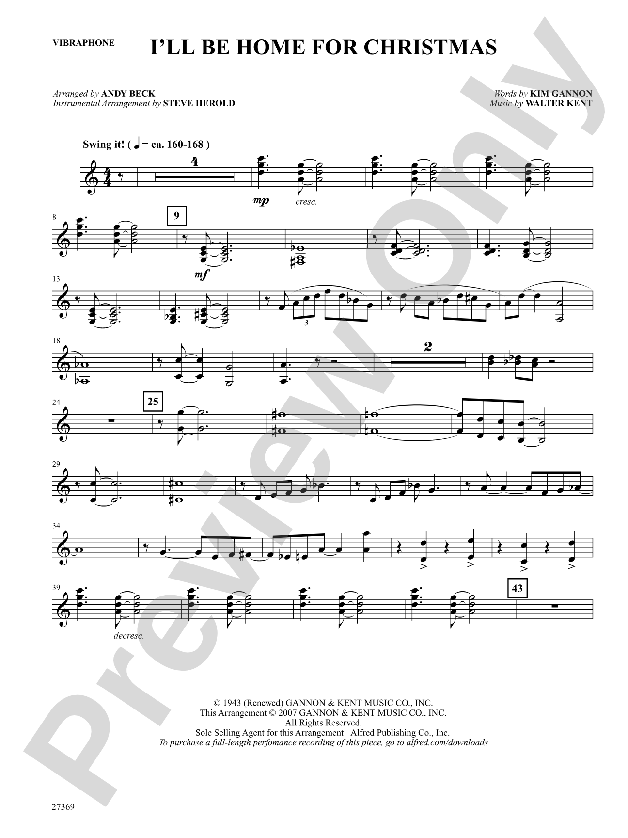 I'll Be Home for Christmas: Mallets: Choral SoundPax