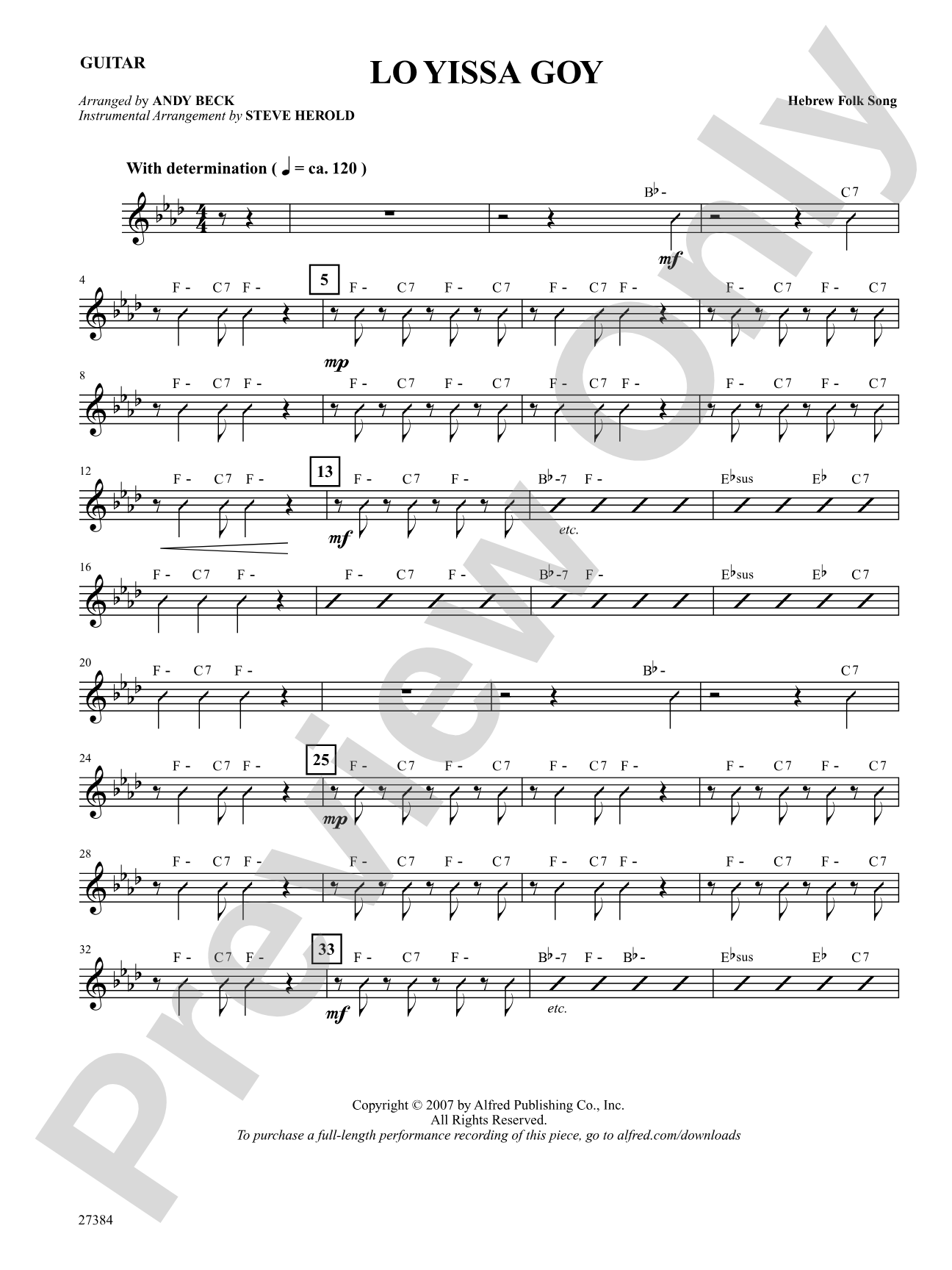 Lo Yissa Goy: Guitar: Choral SoundPax