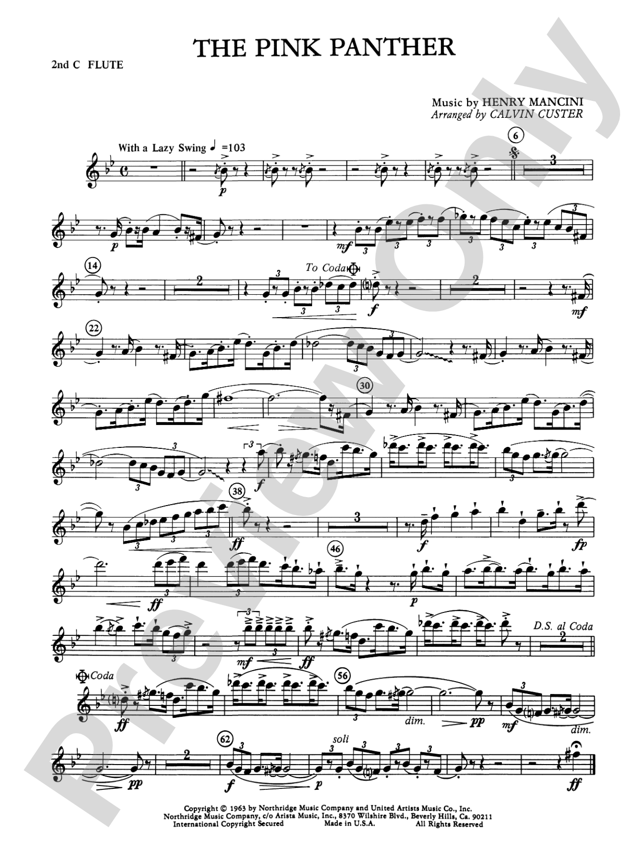 The Pink Panther: 2nd Flute