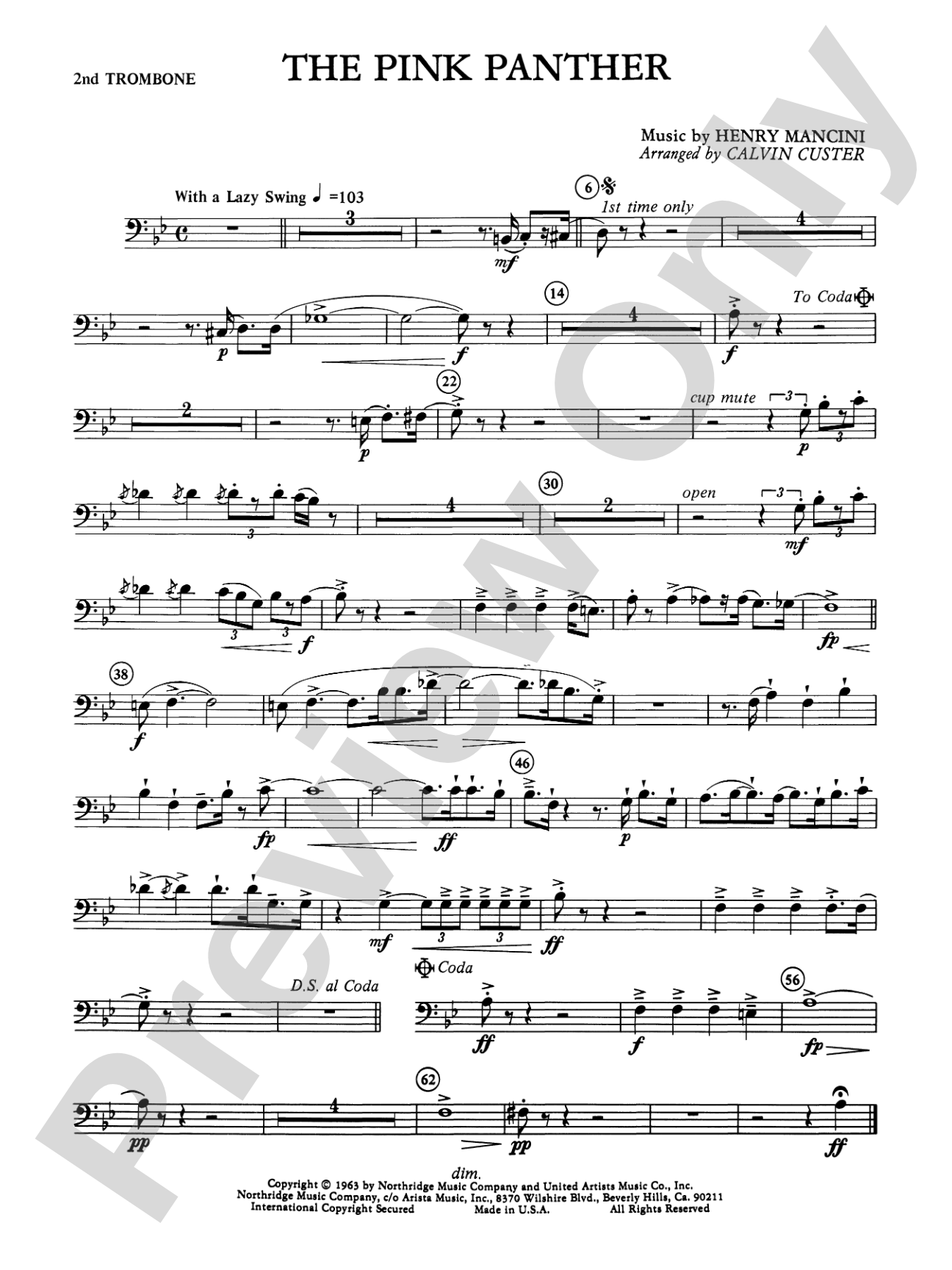 The Pink Panther: 2nd Trombone