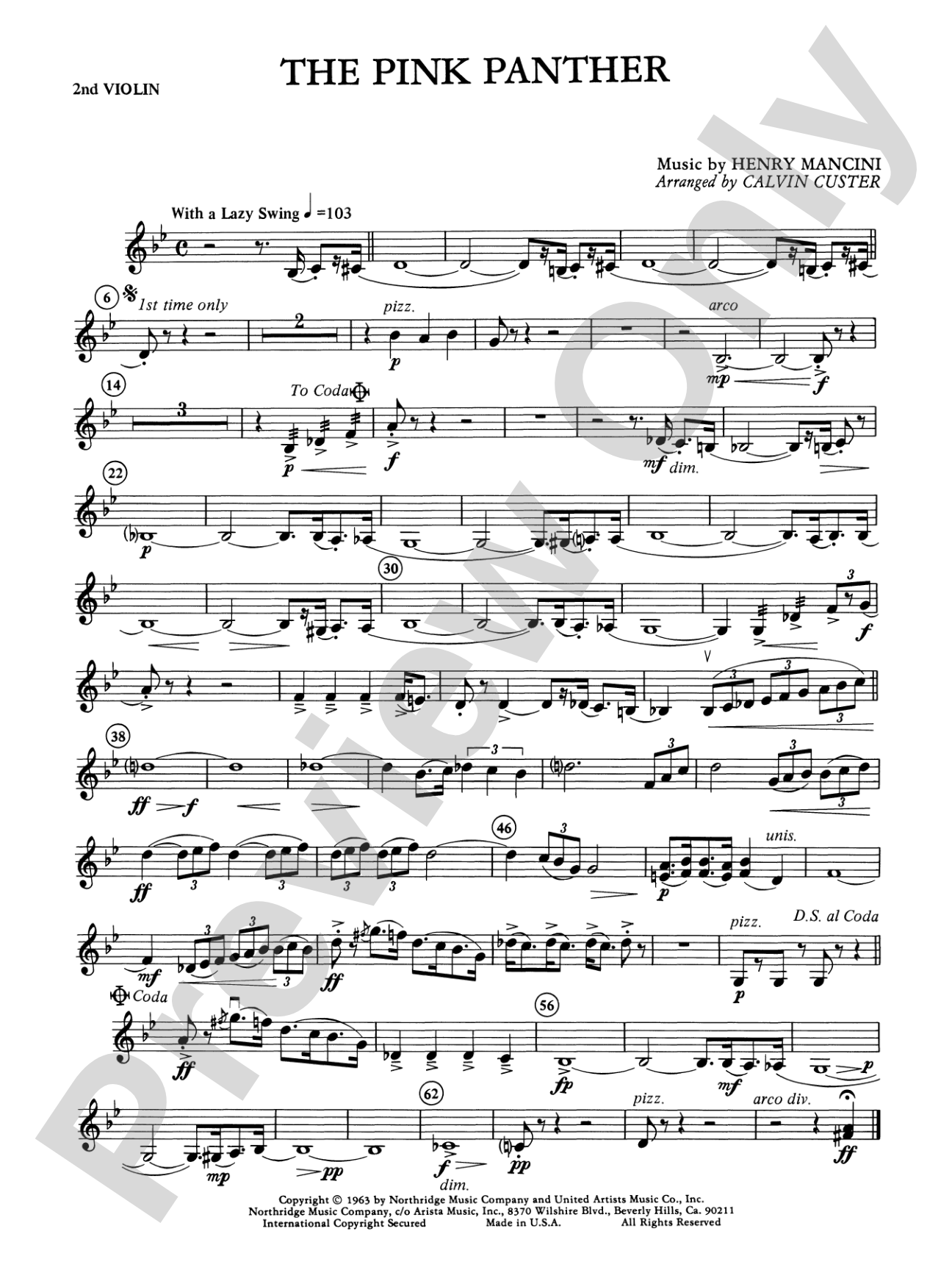The Pink Panther: 2nd Violin