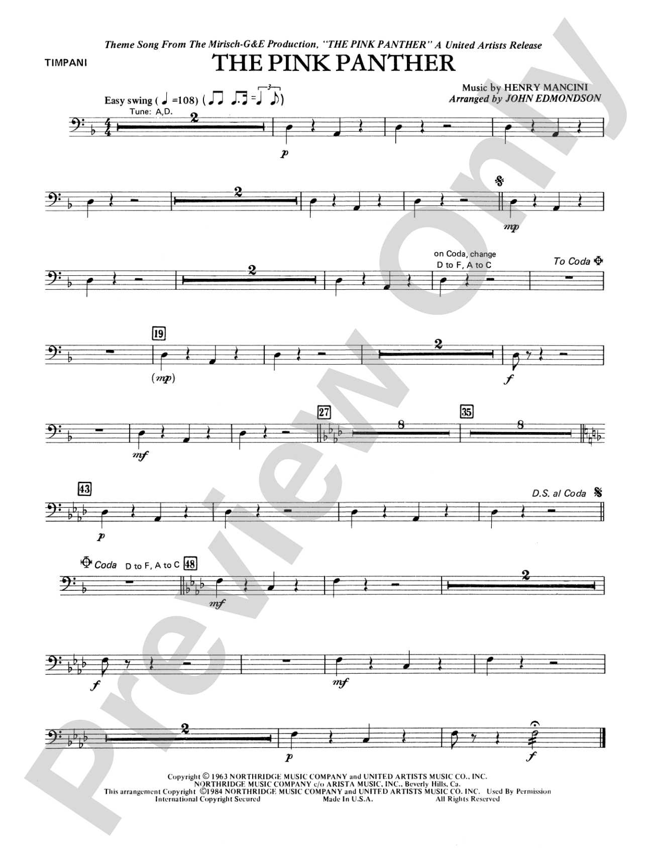 The Pink Panther: Timpani