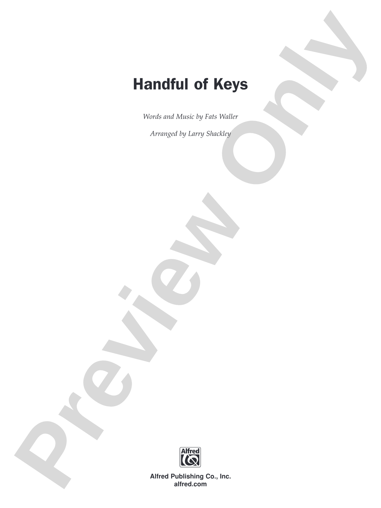 Handful of Keys (from Ain't Misbehavin'): Choral SoundPax