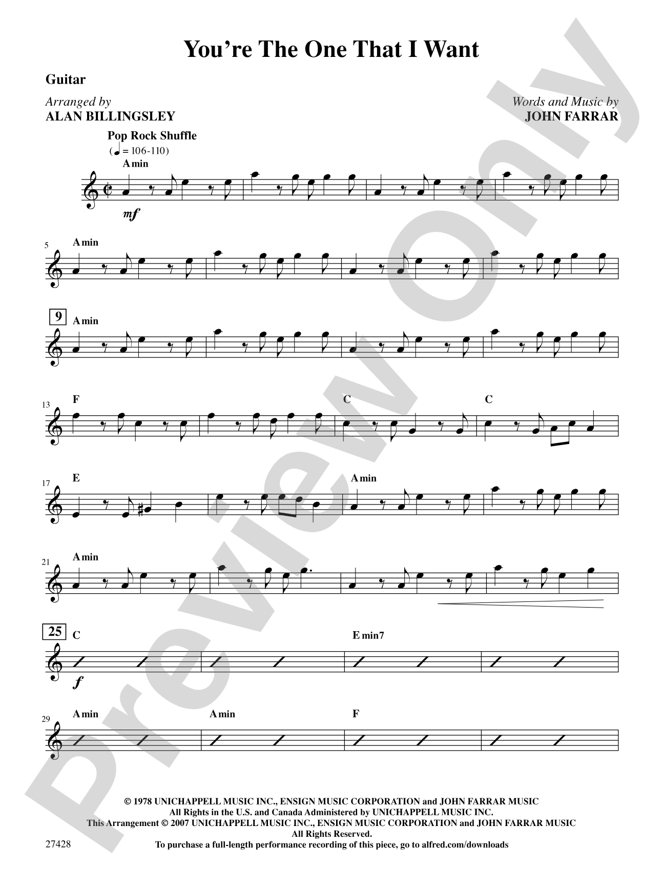 You're the One That I Want (from Grease): Guitar: Choral SoundPax