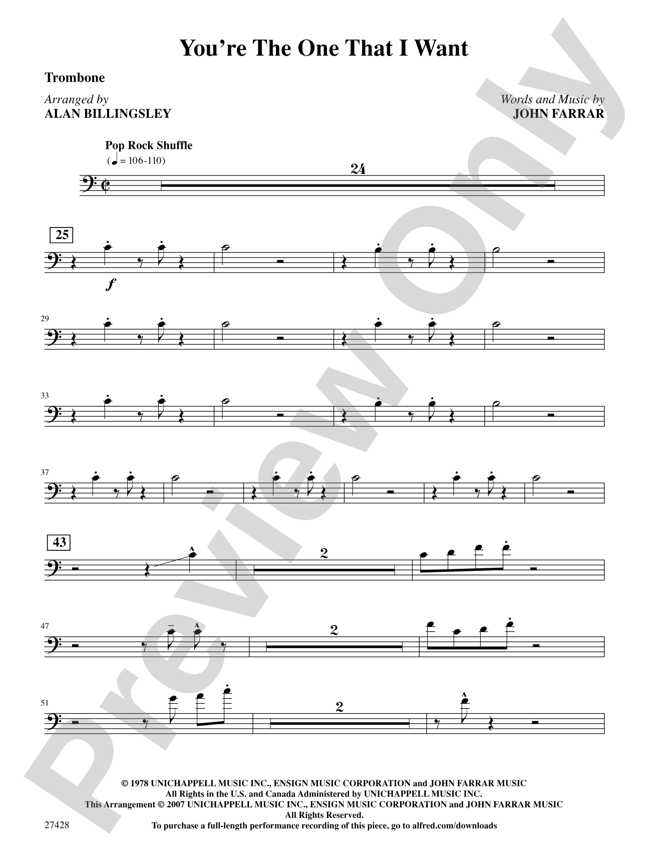 You're the One That I Want (from Grease): 1st Trombone: Choral SoundPax