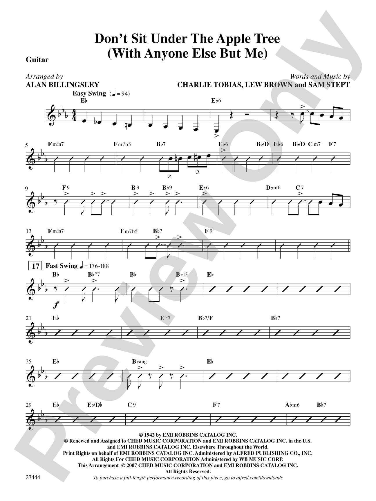 Don't Sit Under the Apple Tree (With Anyone Else but Me): Choral SoundPax