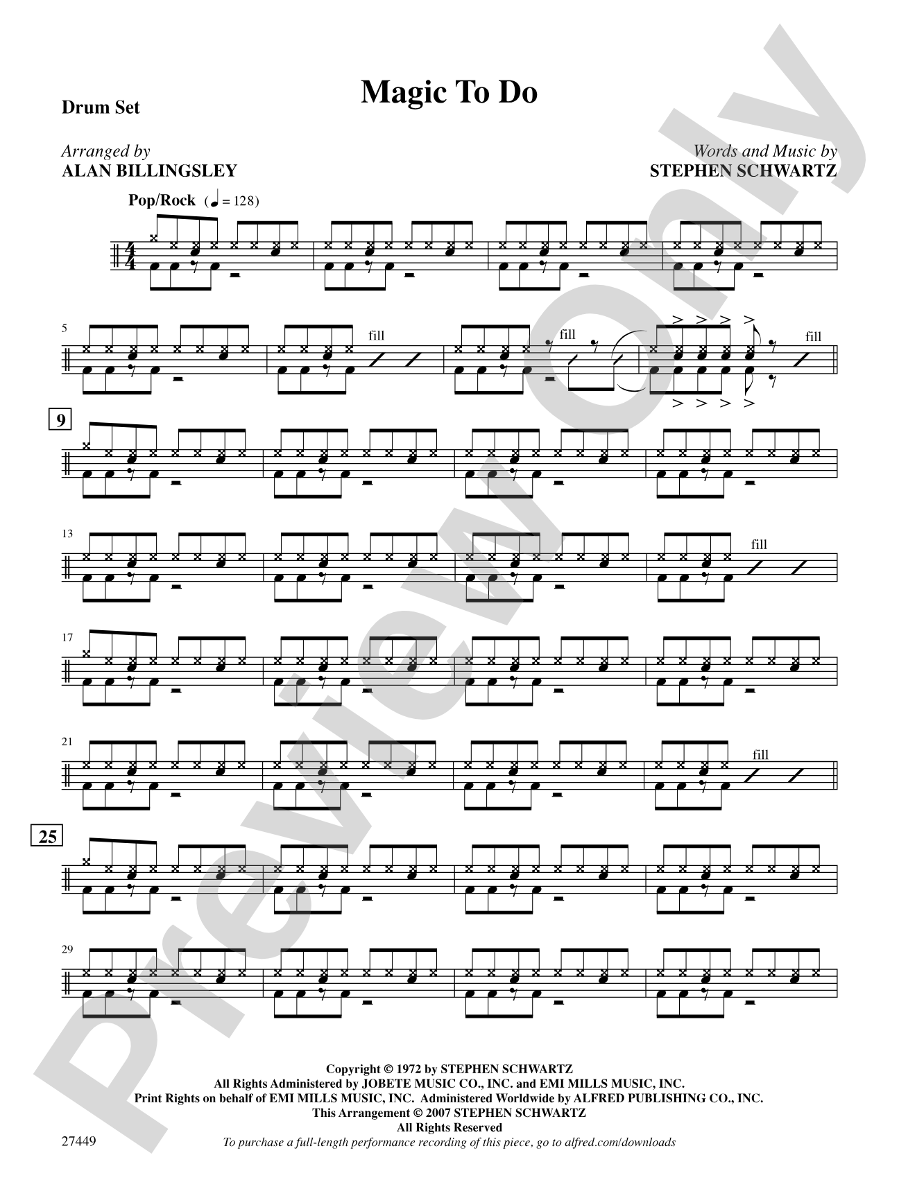 Magic to Do (from Pippin): Drums: Choral SoundPax