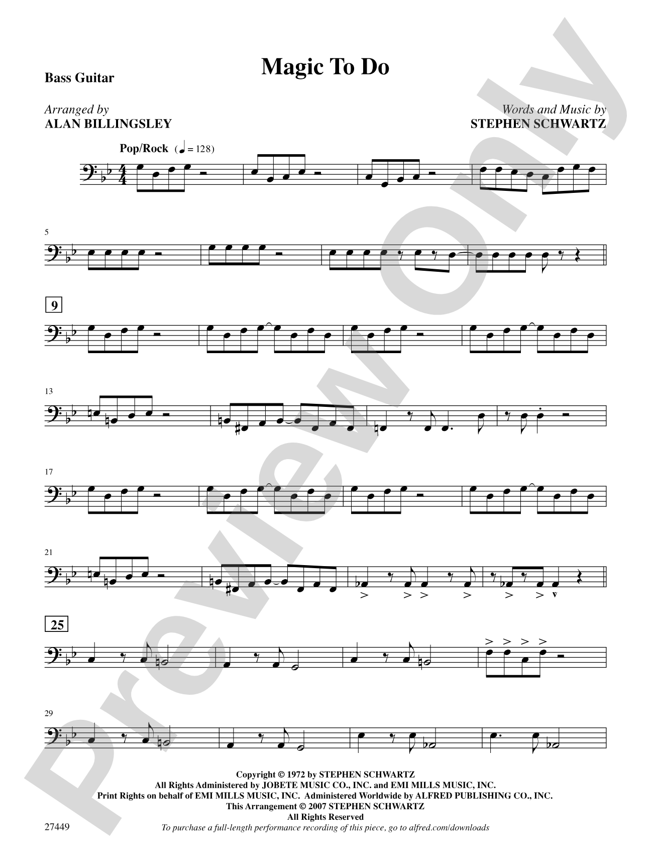 Magic to Do (from Pippin): String Bass: Choral SoundPax