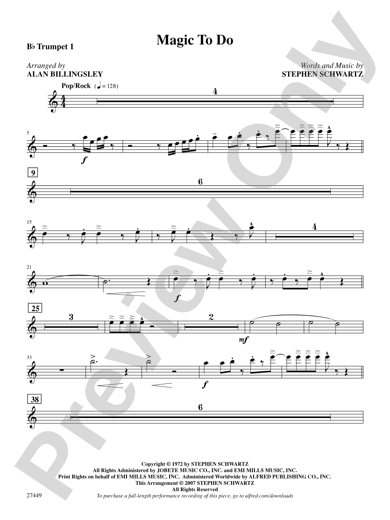 Magic to Do (from Pippin): 1st B-flat Trumpet: Choral SoundPax