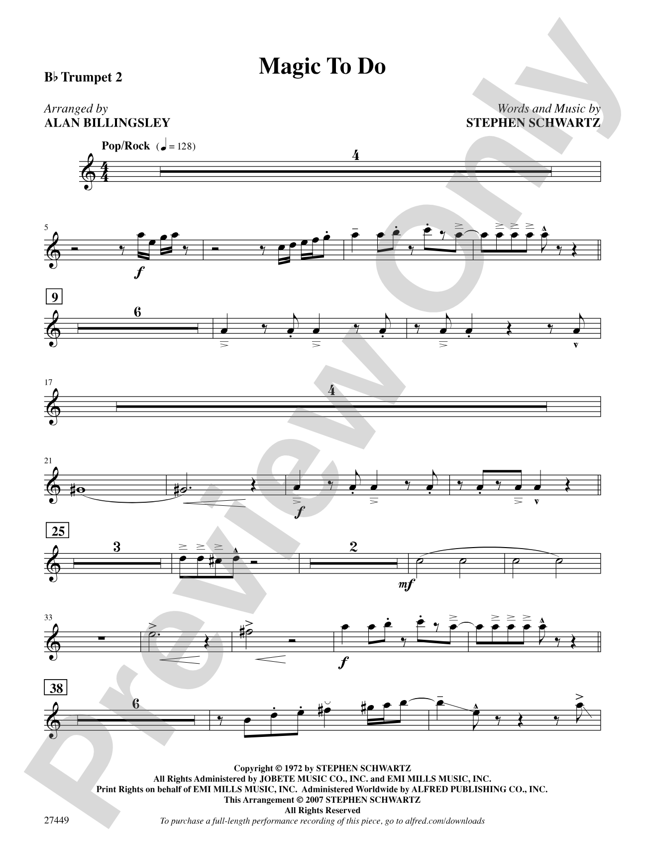 Magic to Do (from Pippin): 2nd B-flat Trumpet: Choral SoundPax