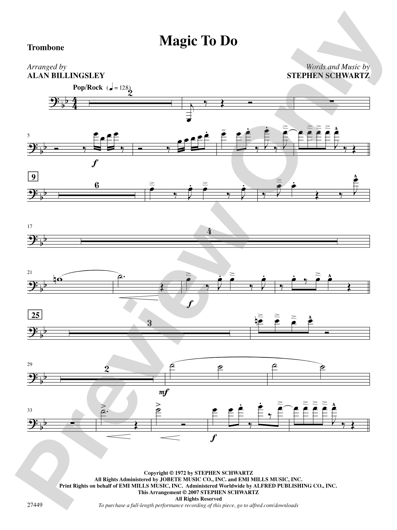 Magic to Do (from Pippin): 1st Trombone: Choral SoundPax